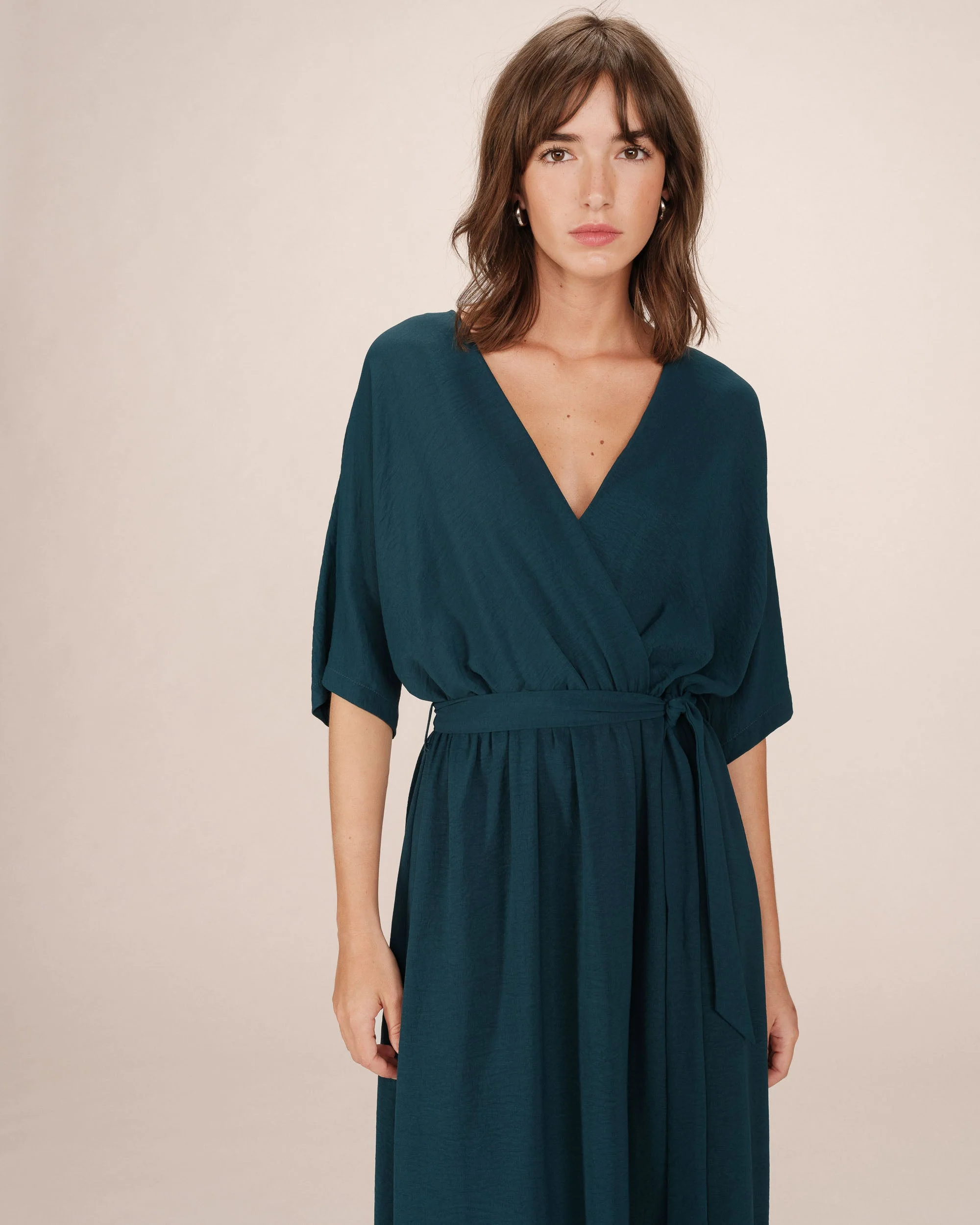 Robe Longue Portefeuille Emeraude Maud - Image 2