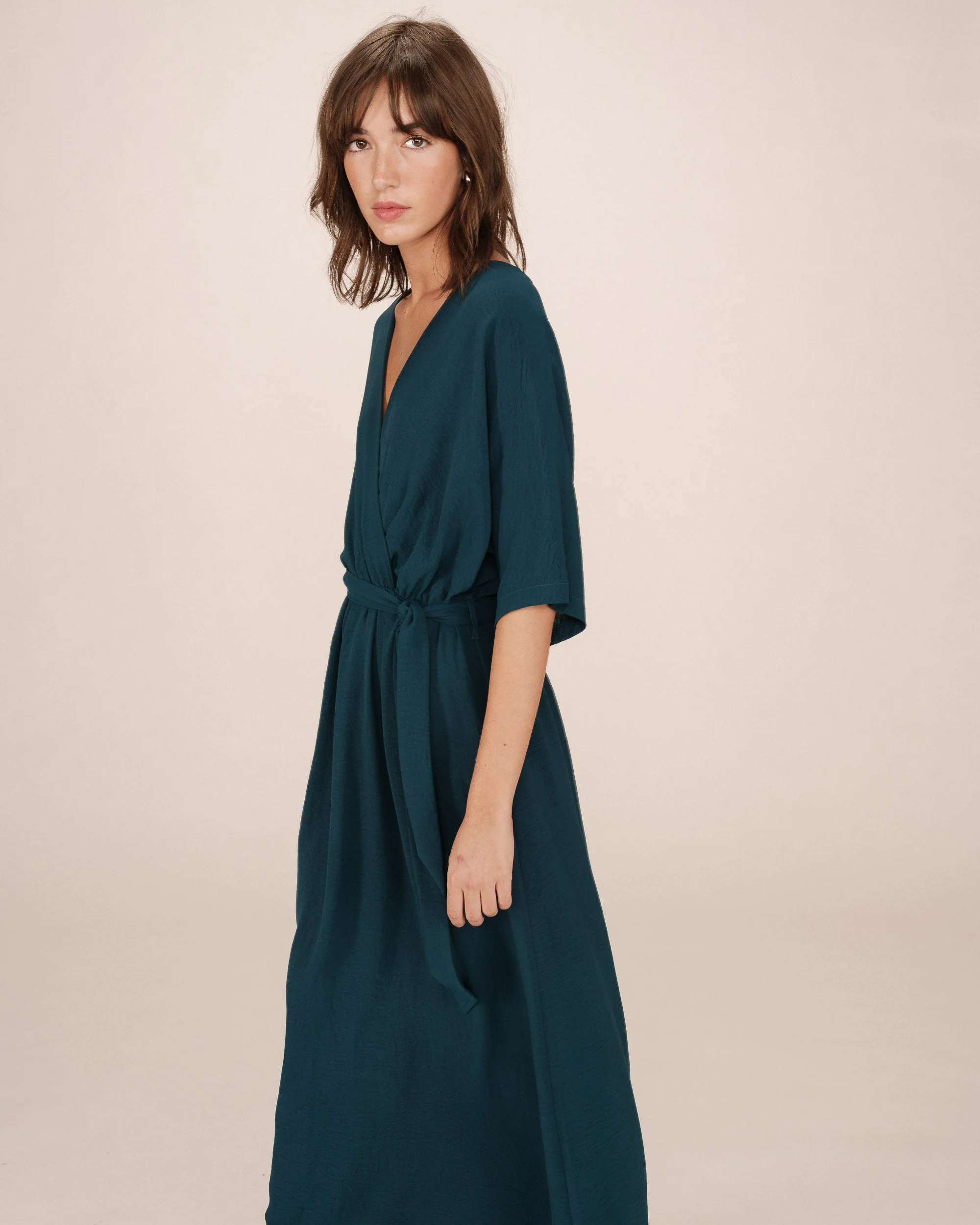 Robe Longue Portefeuille Emeraude Maud - Image 4