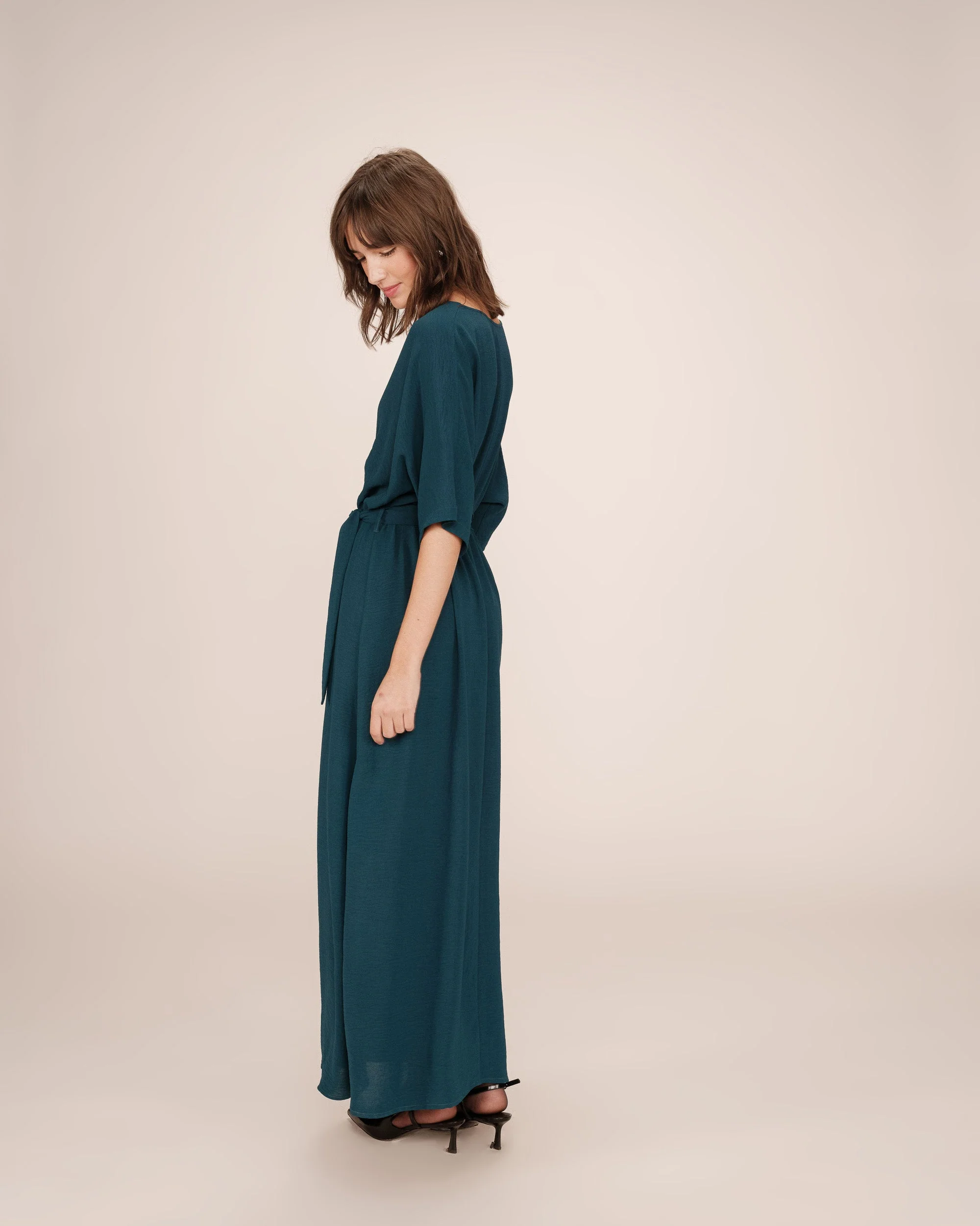 Robe Longue Portefeuille Emeraude Maud - Image 5
