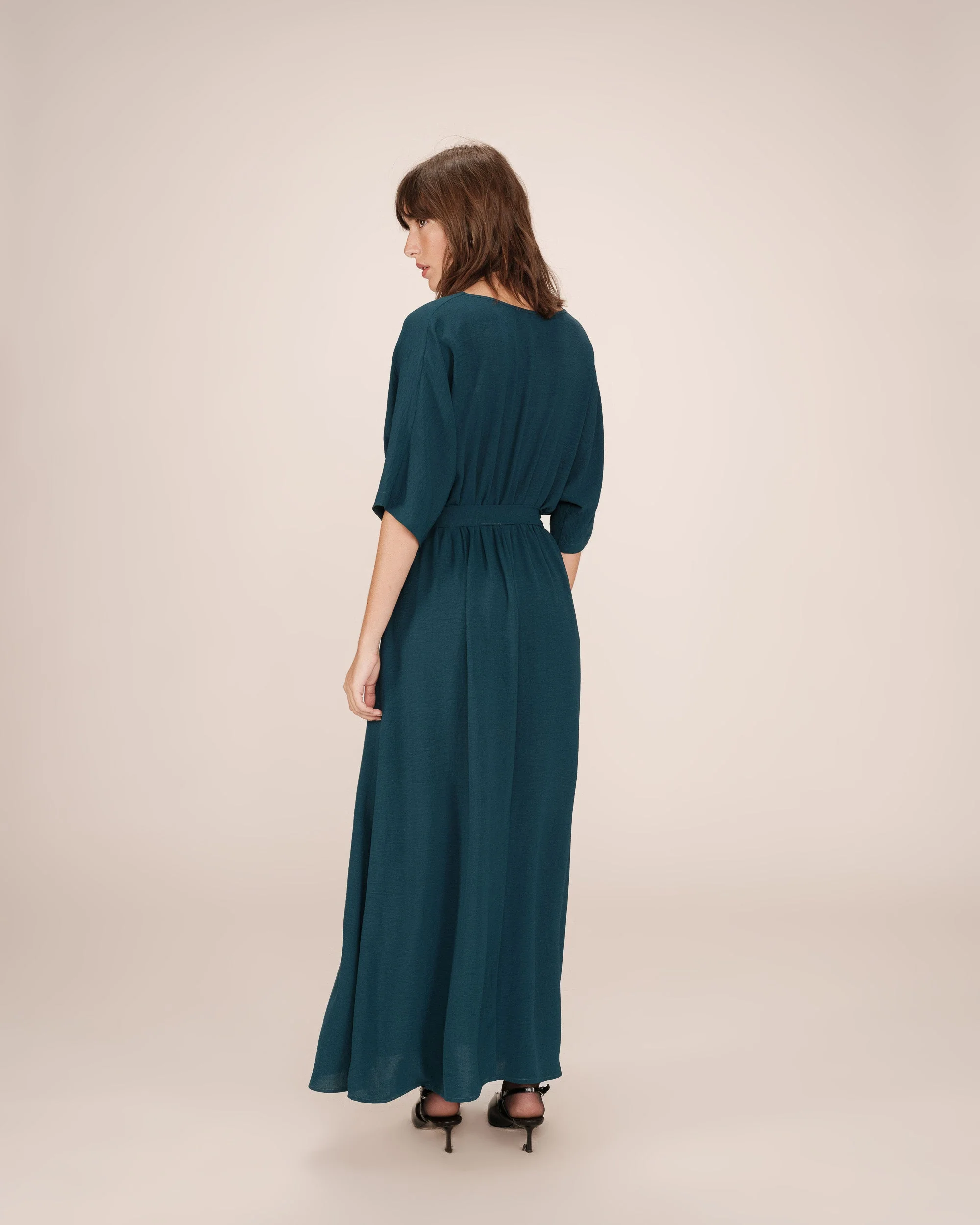 Robe Longue Portefeuille Emeraude Maud - Image 6