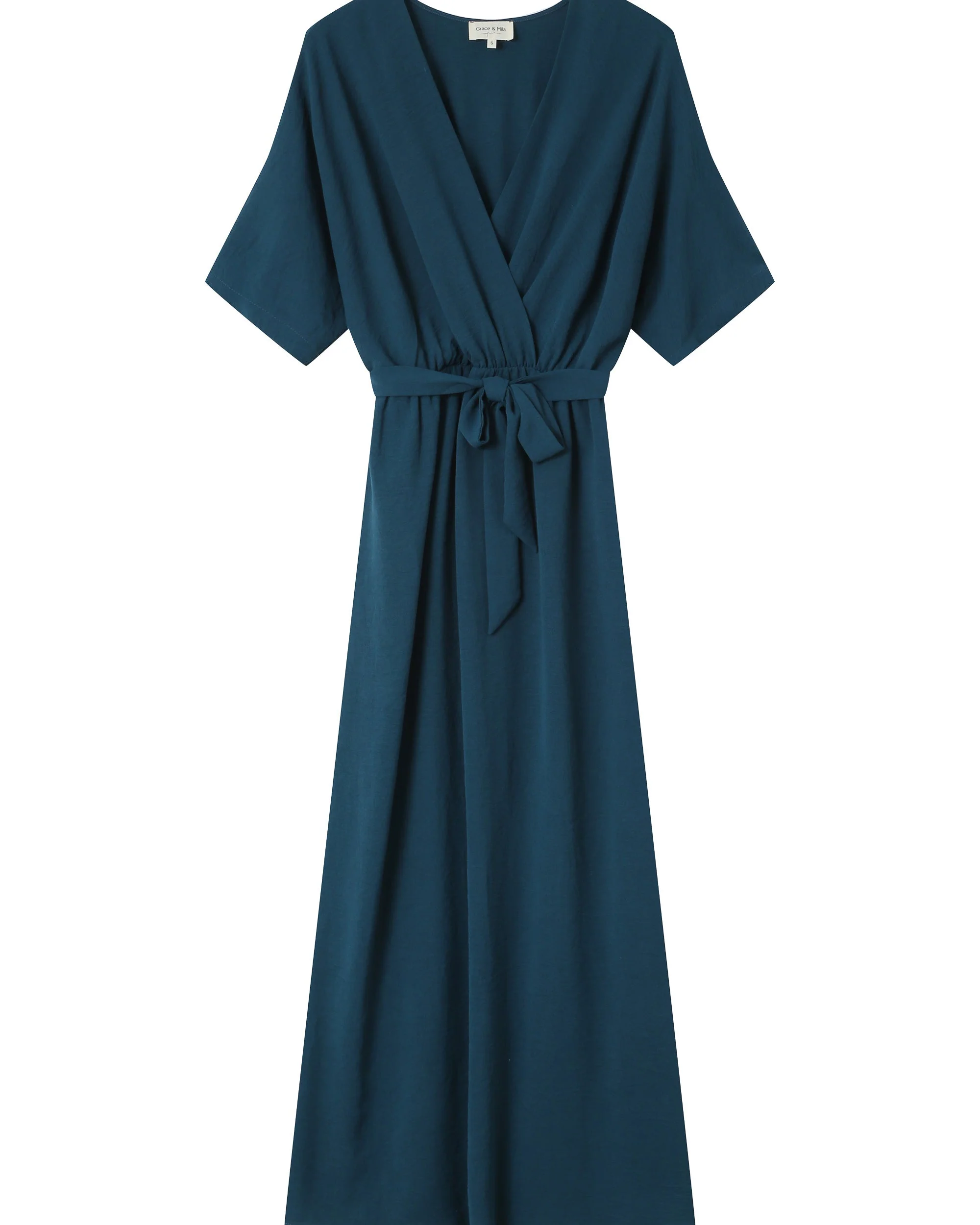 Robe Longue Portefeuille Emeraude Maud - Image 7