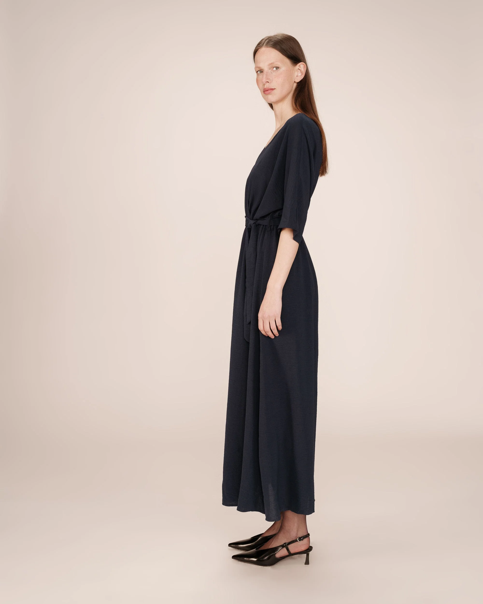 Robe Longue Portefeuille Marine Maud - Image 4