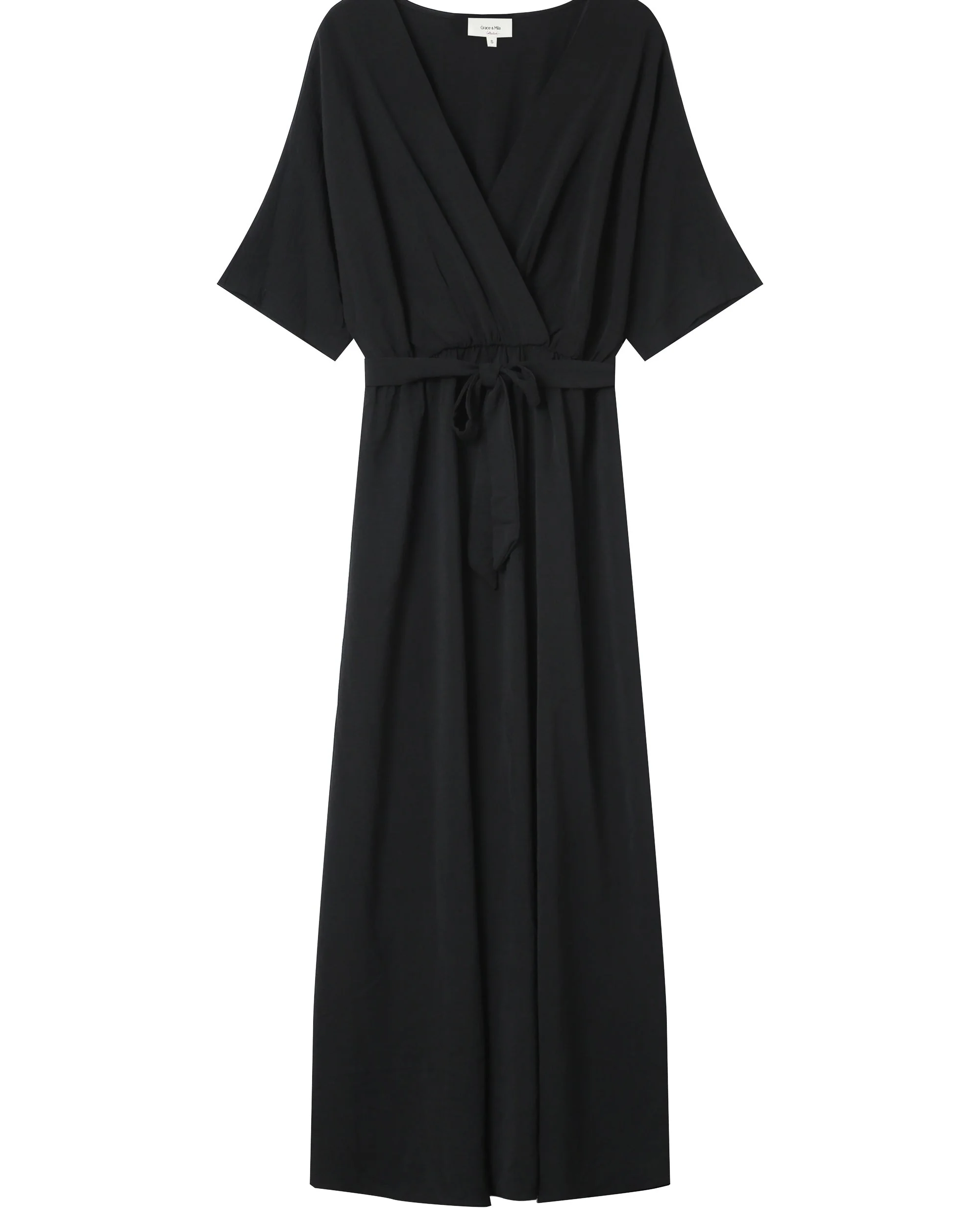 Robe Longue Portefeuille Noir Maud - Image 5