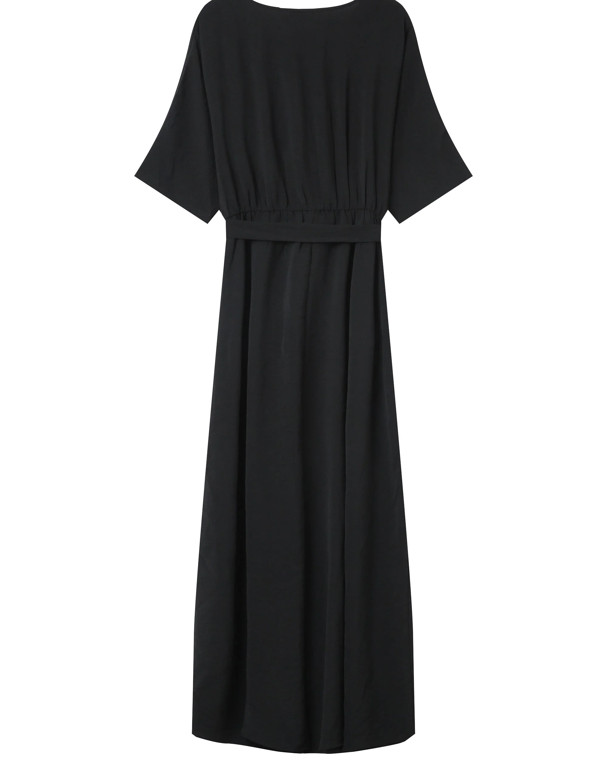 Robe Longue Portefeuille Noir Maud - Image 6