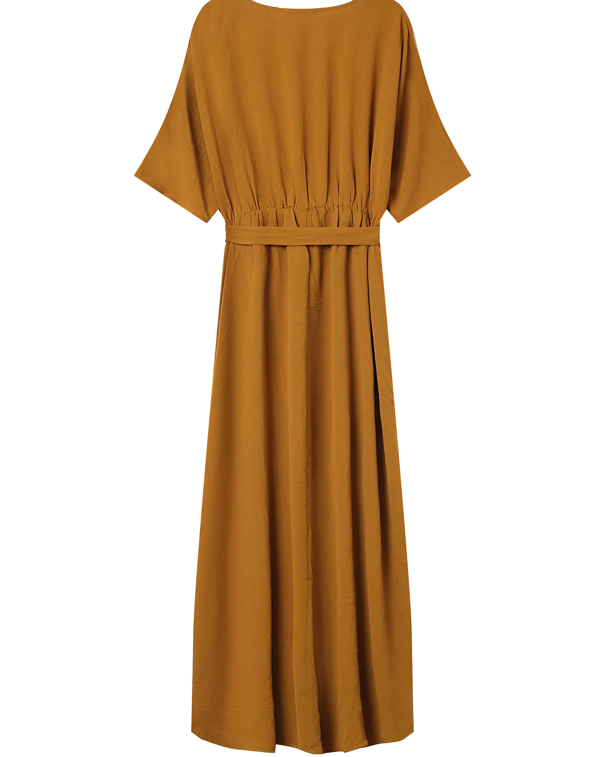 Robe Longue Portefeuille Ocre Maud - Image 6