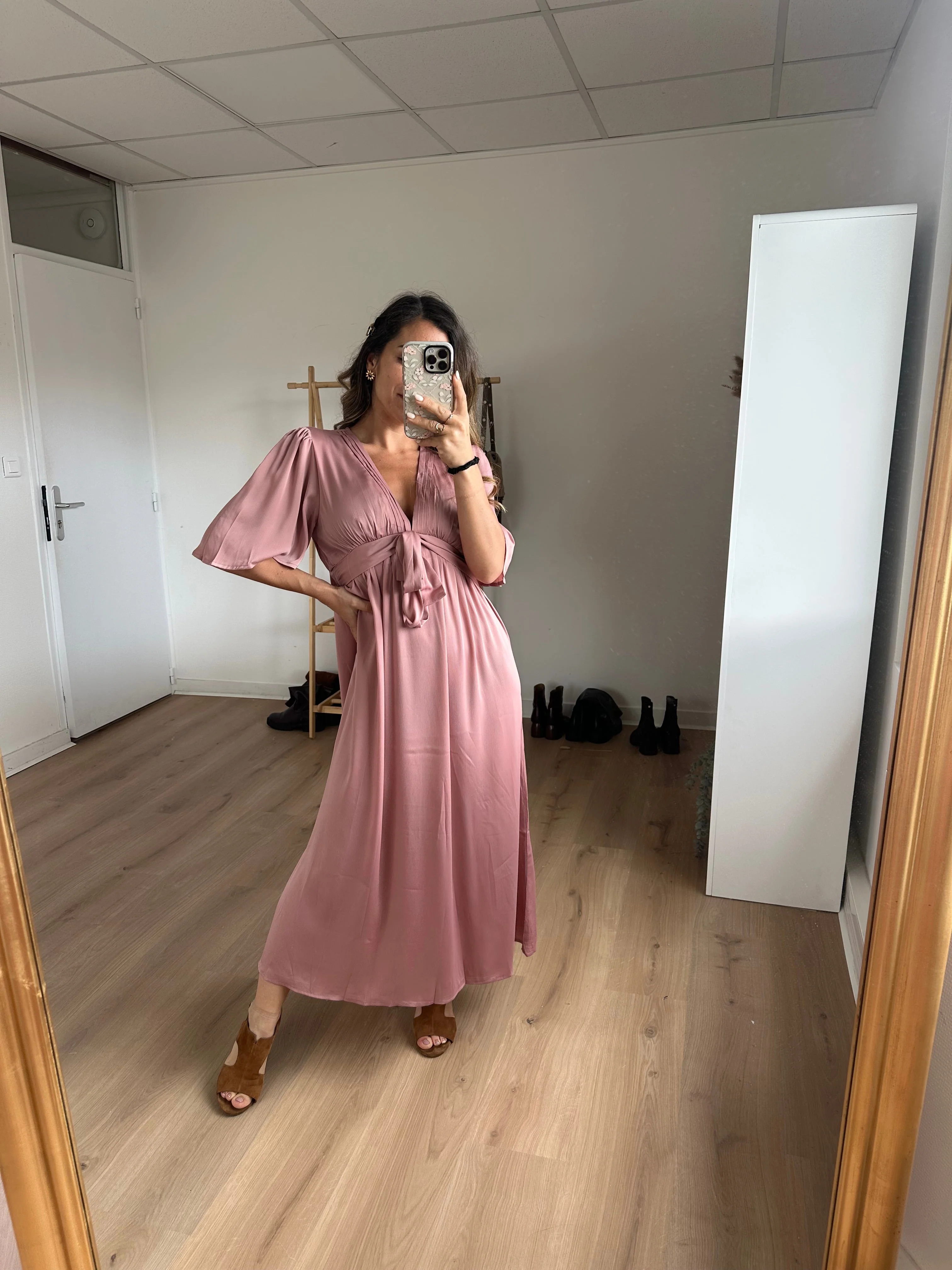 Robe Longue Suzy Vieux Rose - Image 3
