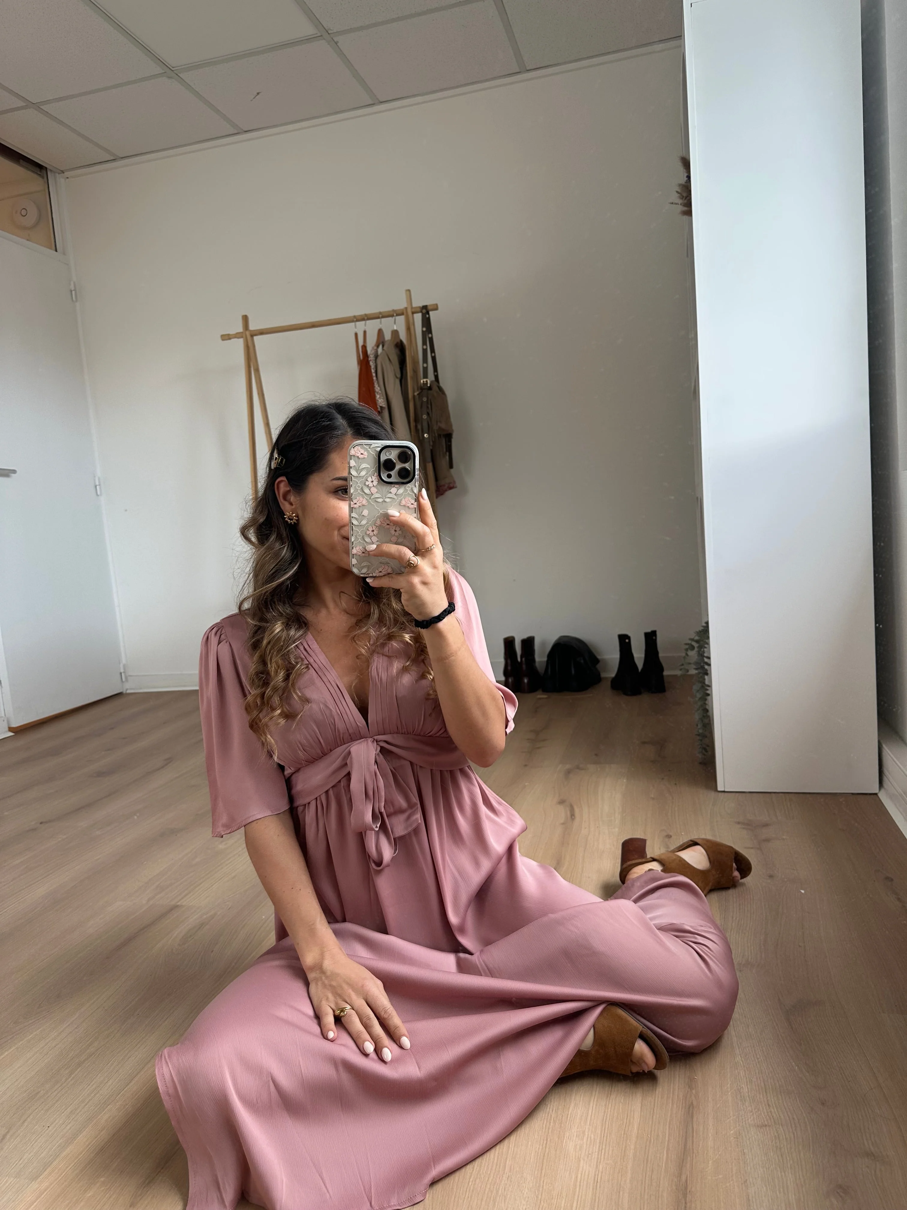 Robe Longue Suzy Vieux Rose - Image 8