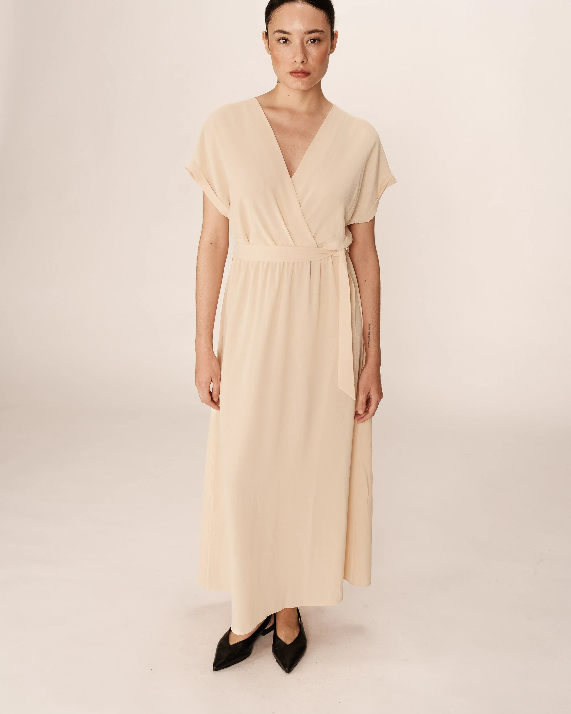 Robe Longue Papillon - Beige - Image 2