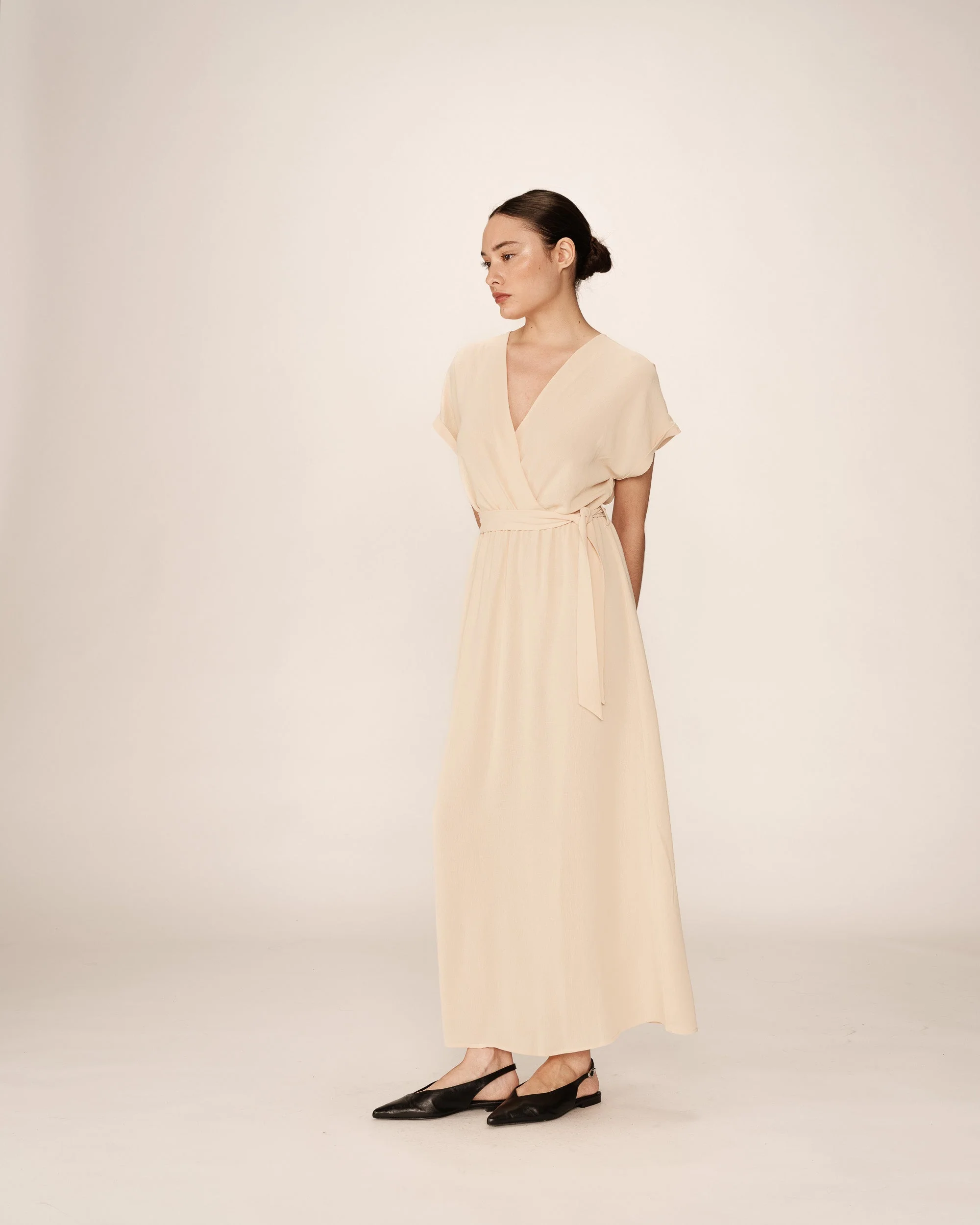 Robe Longue Papillon - Beige - Image 4