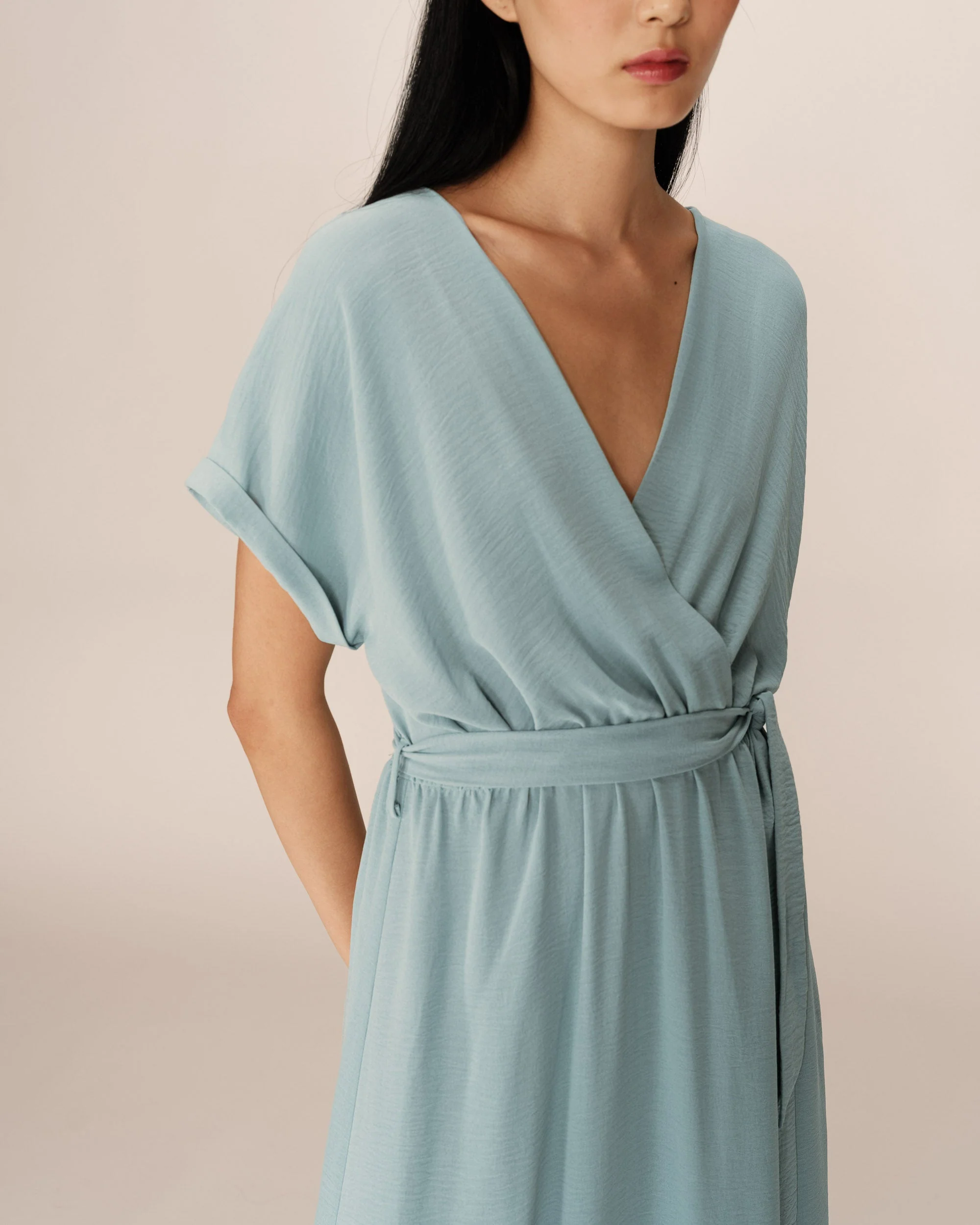 Robe Longue Papillon - Bleu - Image 3