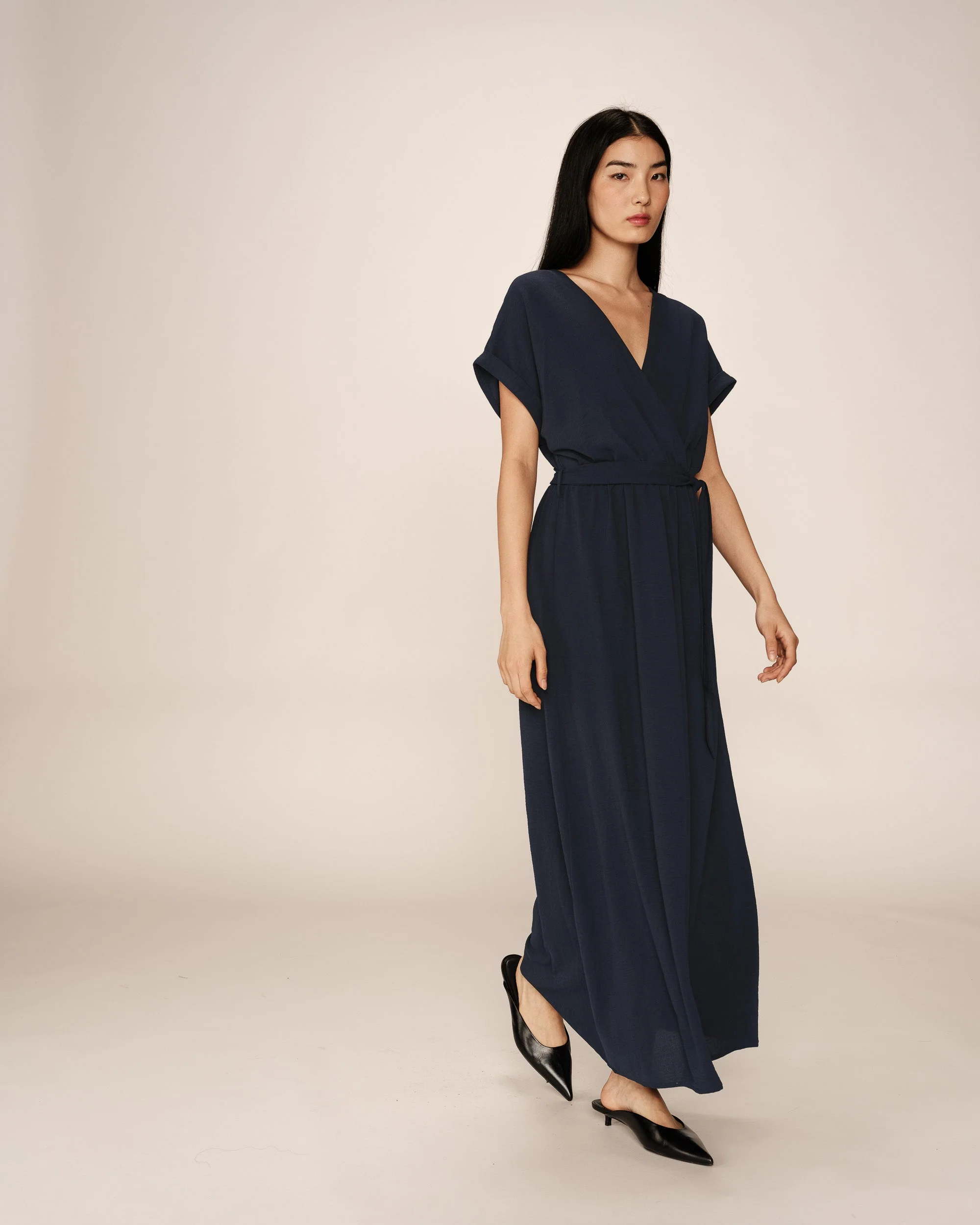 Robe Longue Papillon - Marine - Image 3