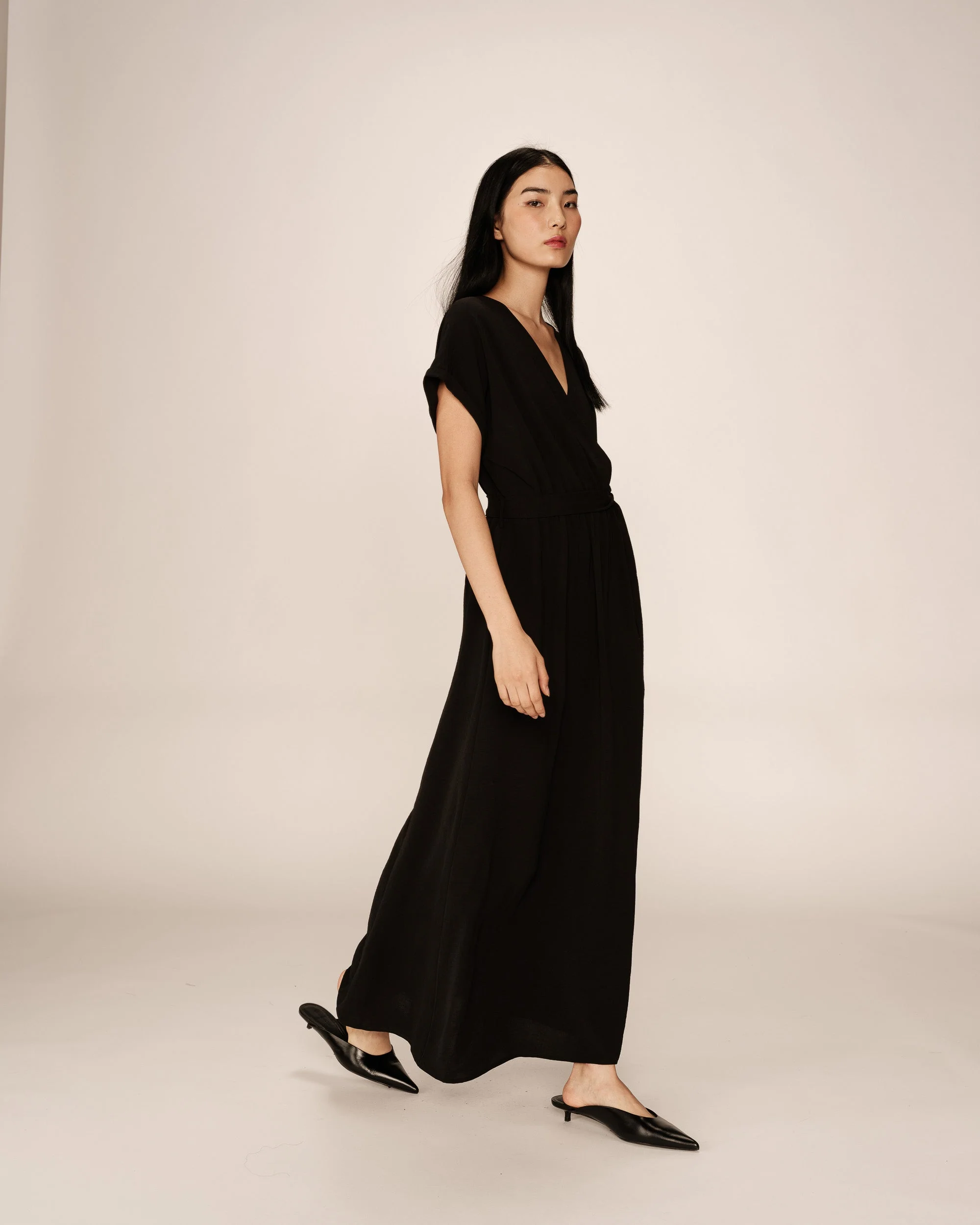 Robe Longue Papillon - Noir - Image 3