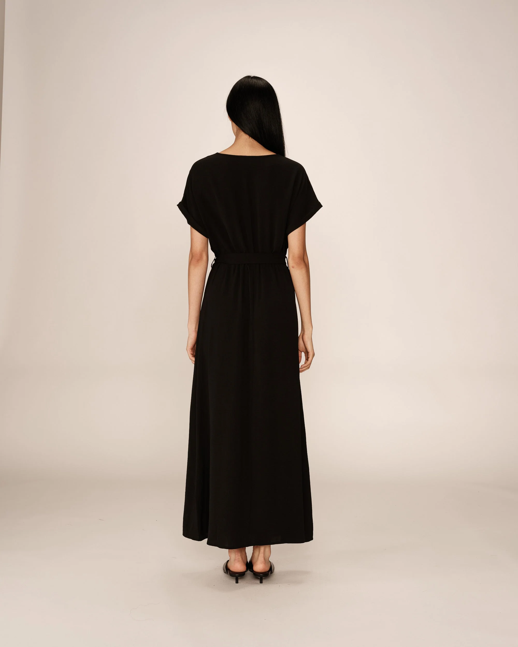 Robe Longue Papillon - Noir - Image 4