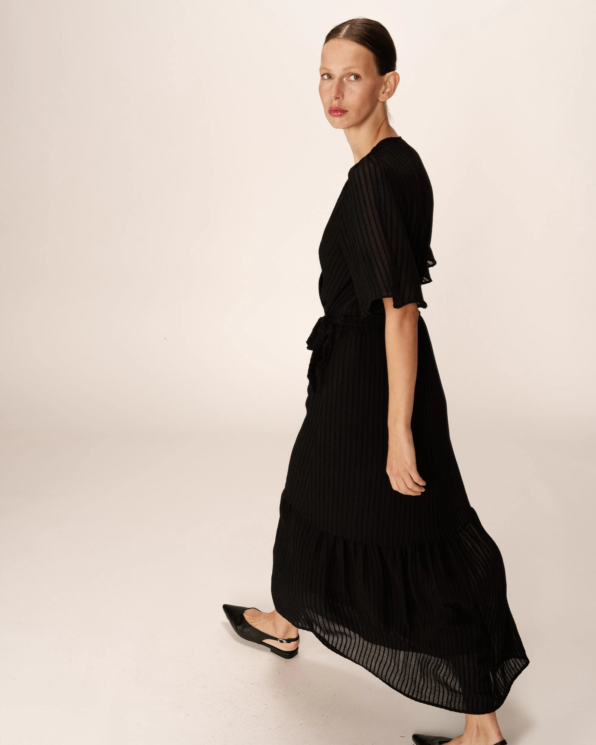 Robe Longue Perse - Noir - Image 3