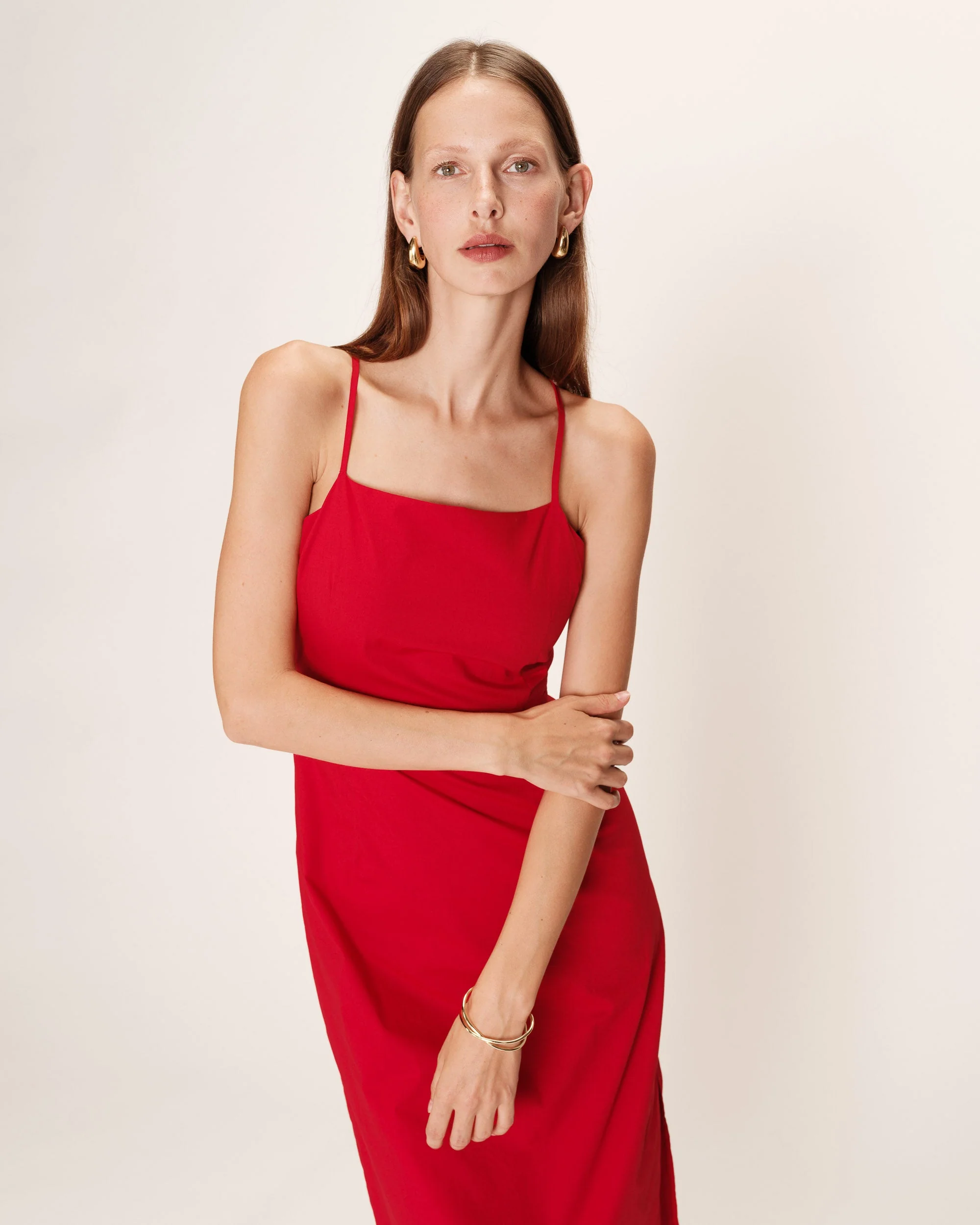 Robe Mi-Longue Rebecca - Rouge - Image 2