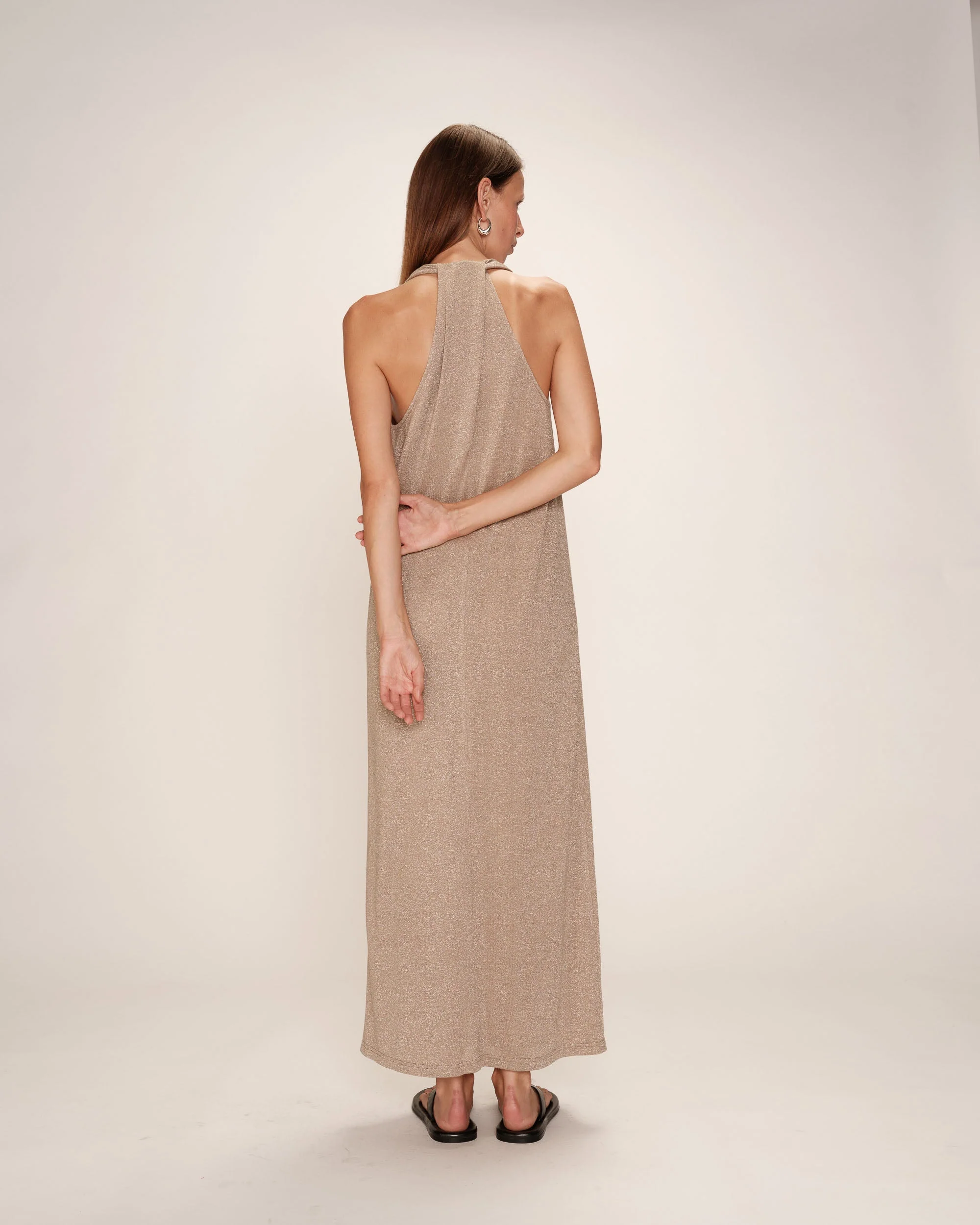 Robe Mi-Longue Rani - Taupe - Image 5