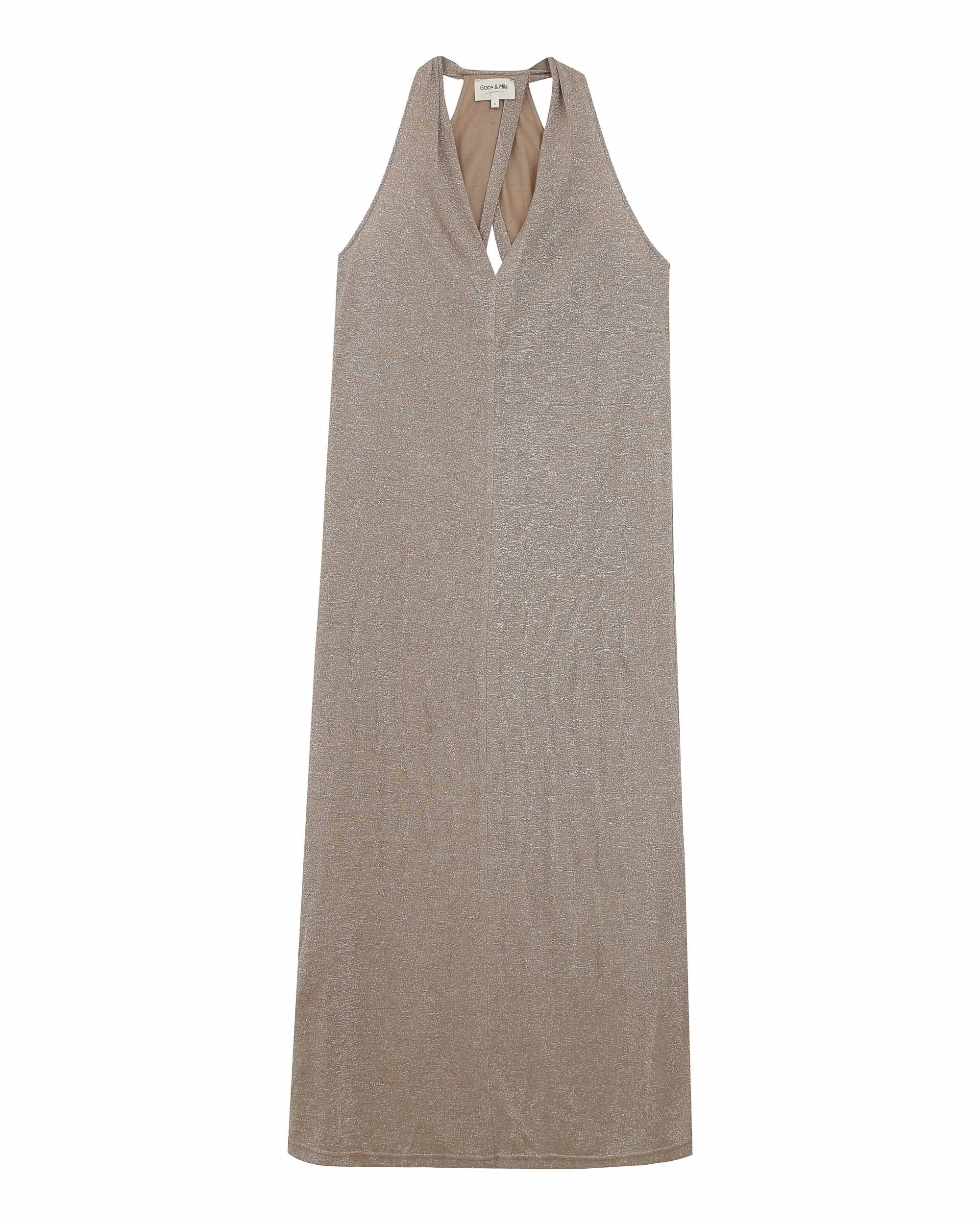 Robe Mi-Longue Rani - Taupe - Image 6