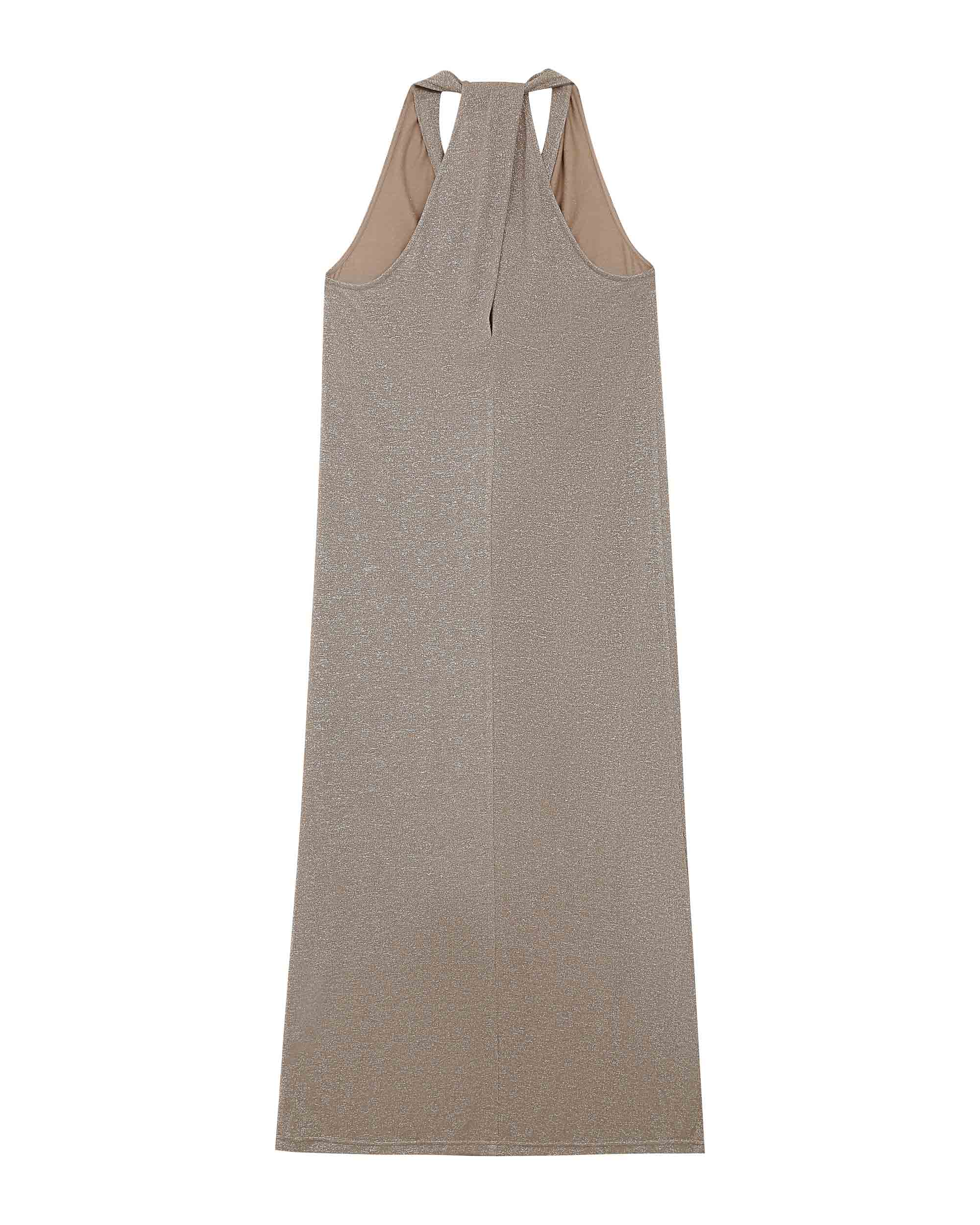 Robe Mi-Longue Rani - Taupe - Image 7