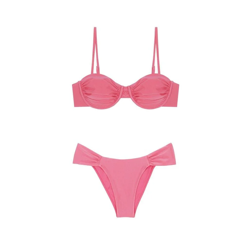 Bas Bikini Mi-couverture Rosé - Rose - Image 2