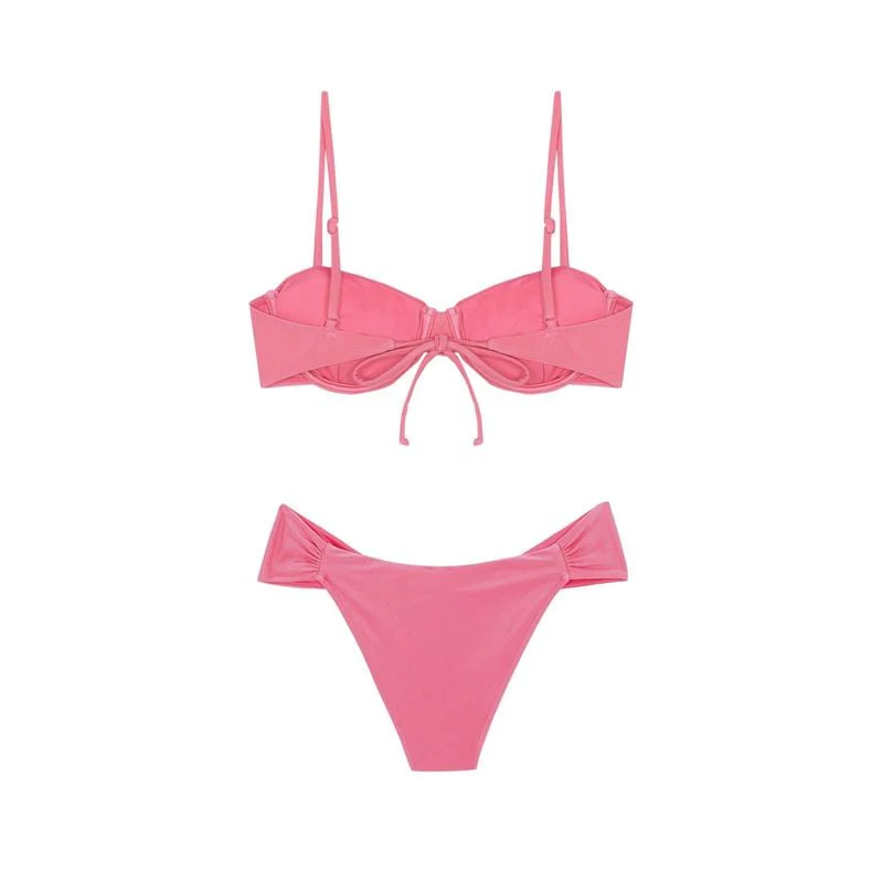 Bas Bikini Mi-couverture Rosé - Rose - Image 3