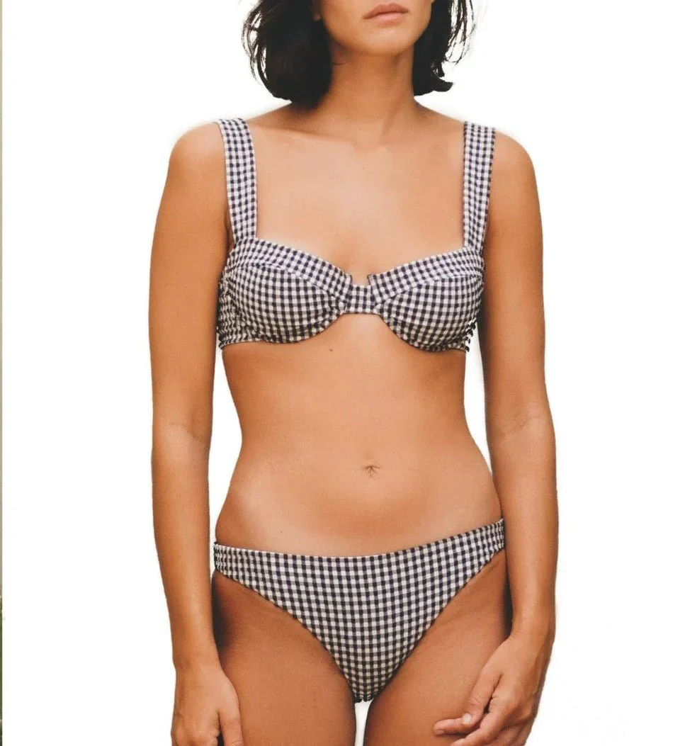 Bas De Bikini Vichy Black & White - Noir - Image 2