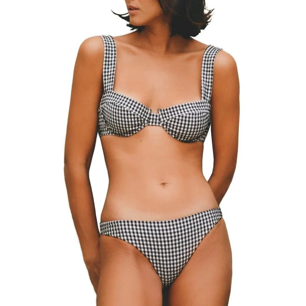 Bas De Bikini Vichy Black & White - Noir - Image 3
