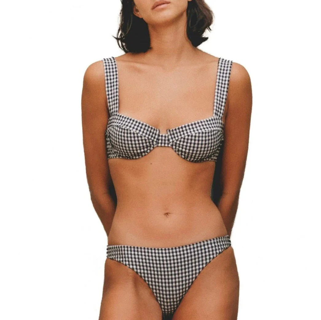 Bas De Bikini Vichy Black & White - Noir - Image 4