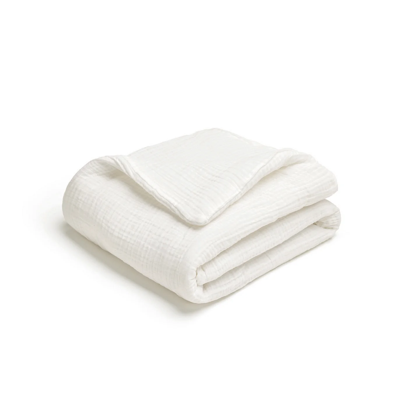 Couverture Bébé Gaze De Coton - Blanc 02 - Uni - Image 2