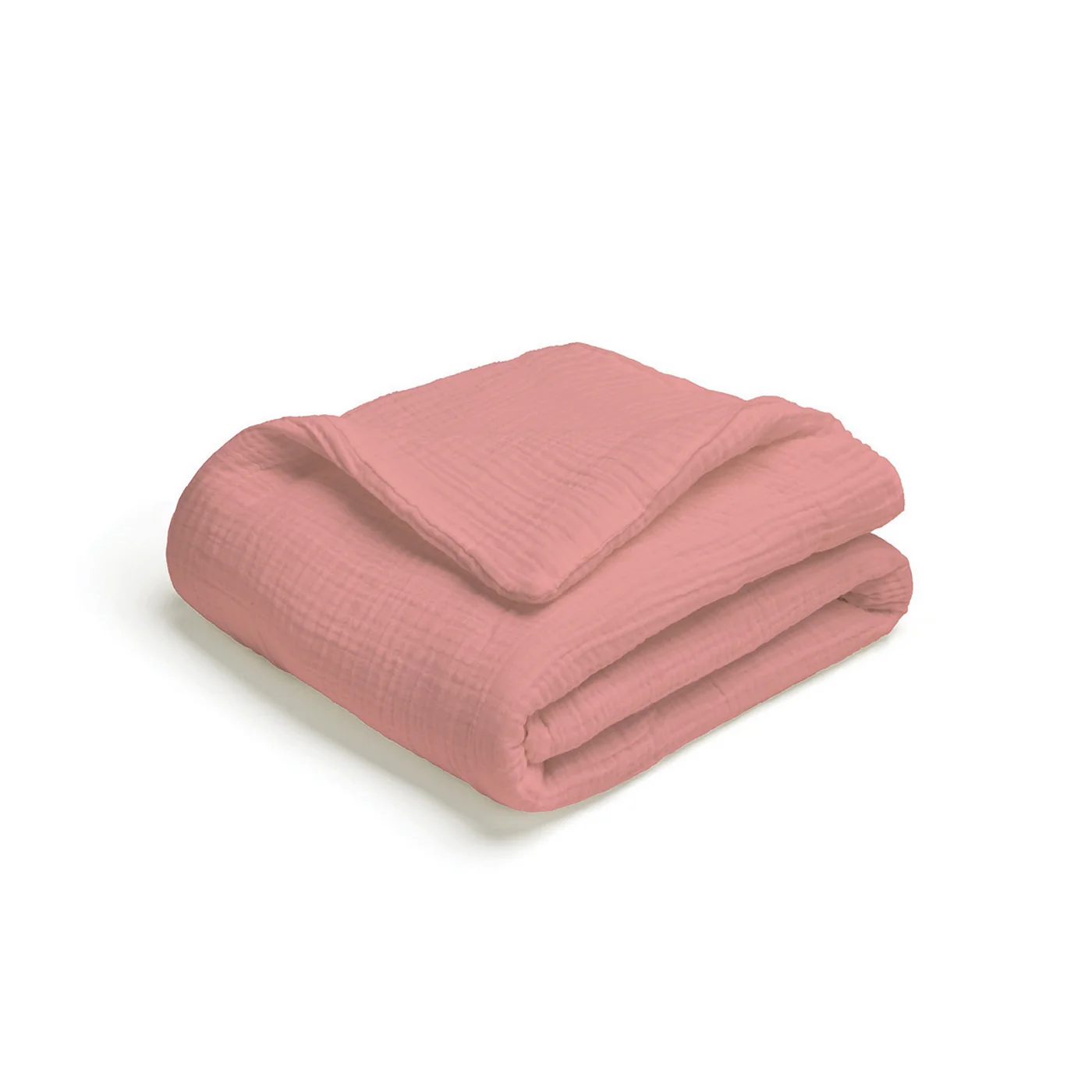 Couverture Bébé Gaze De Coton - Rose 06 - Uni - Image 2