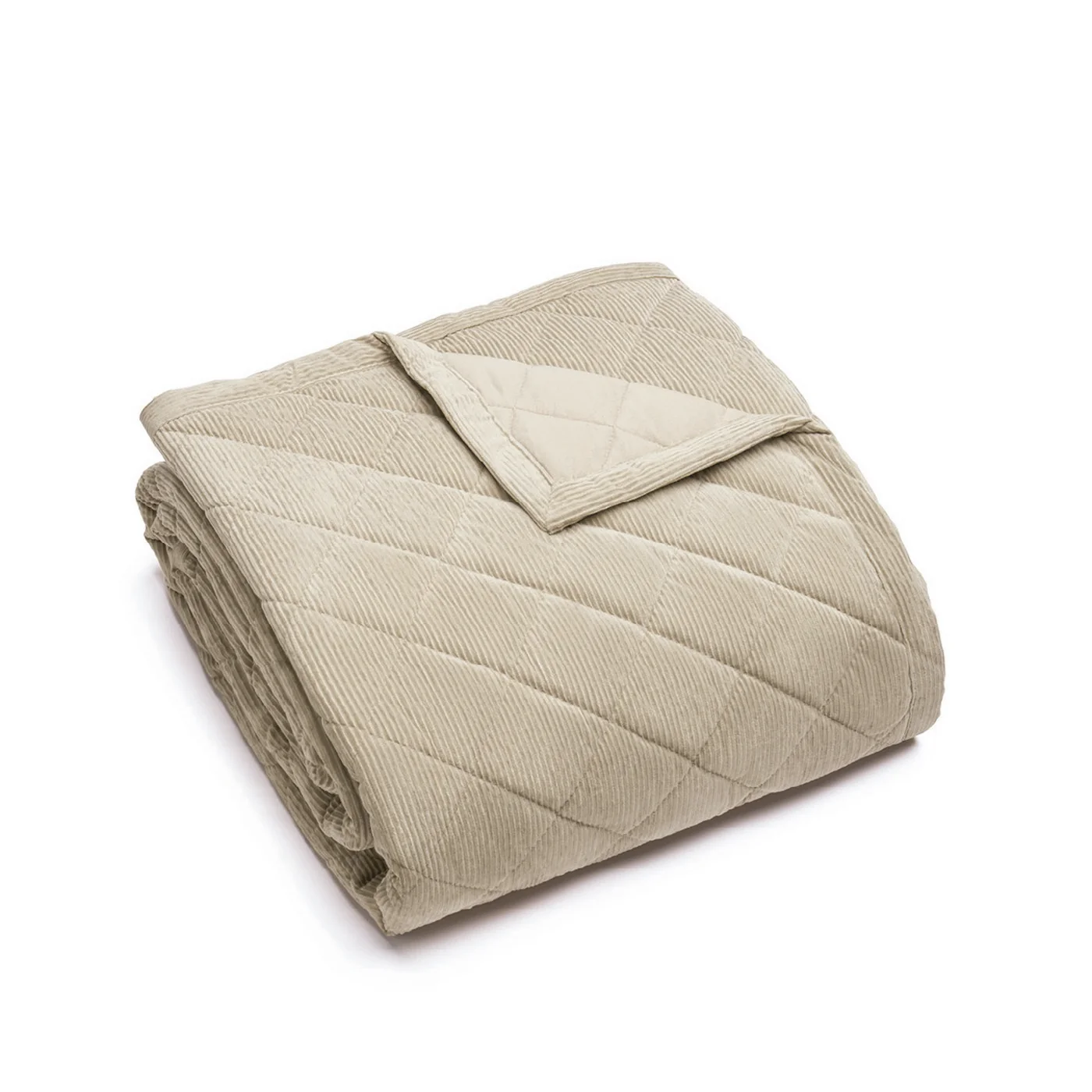 Couvre-Lit Corduroy - Taupe - Diamond - Image 6