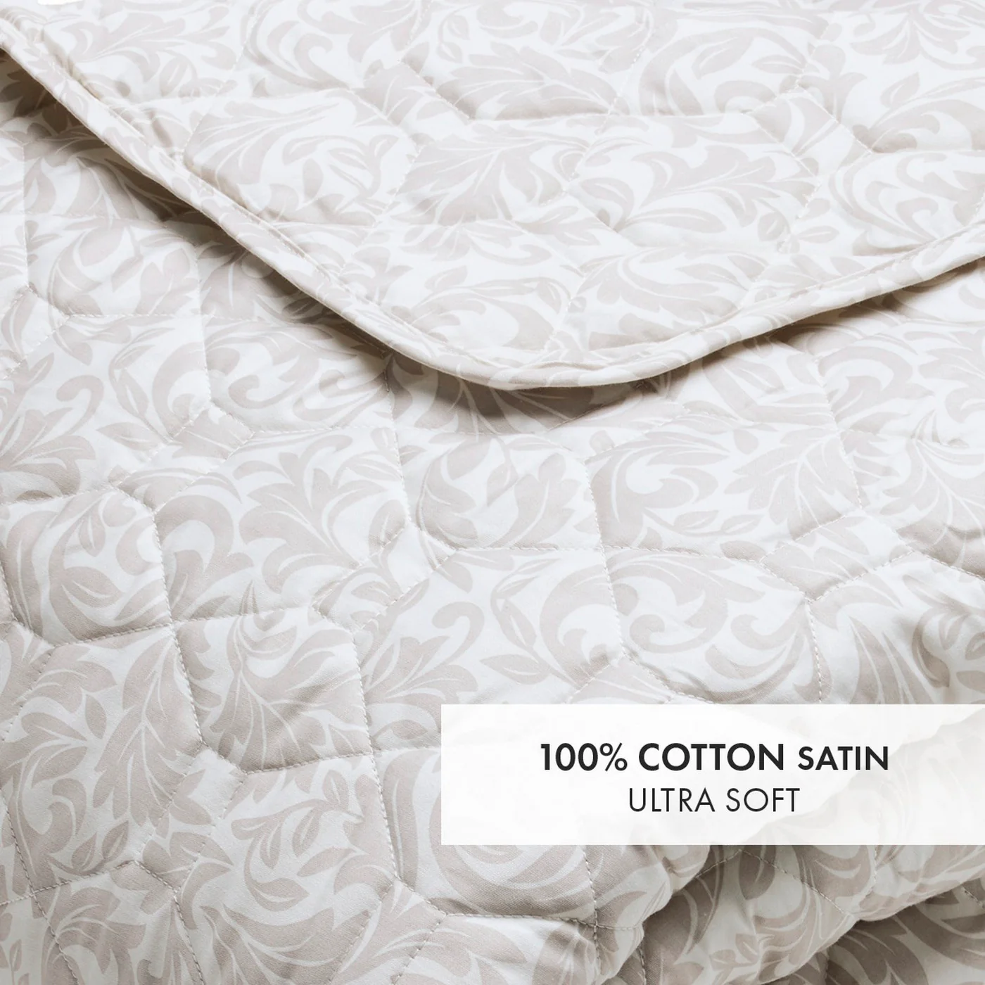 Couvre-Lit Xl - Taupe - Damask Floralia - Image 3