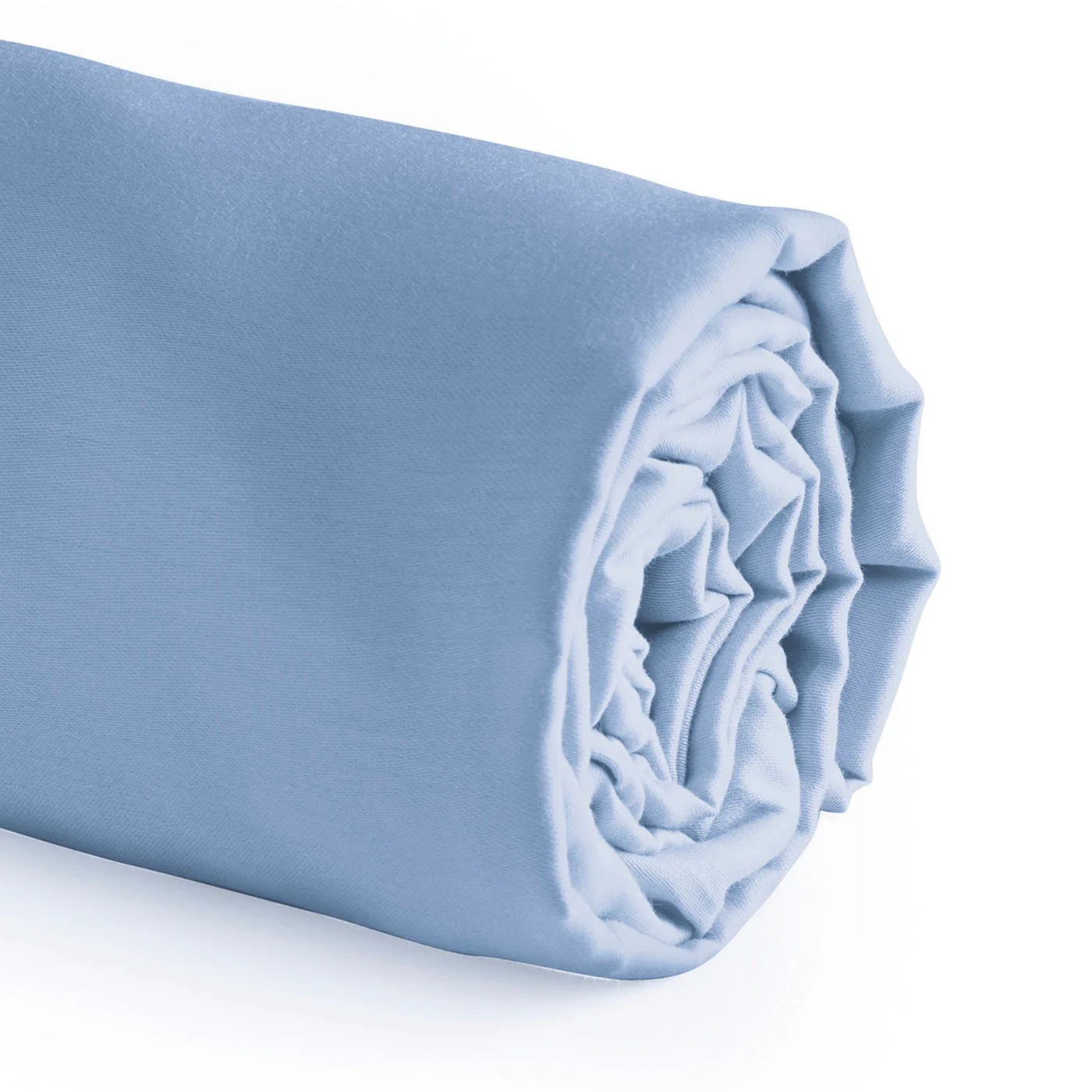 Drap-Housse Satin De Coton - Bleu Clair - Uni - Image 2