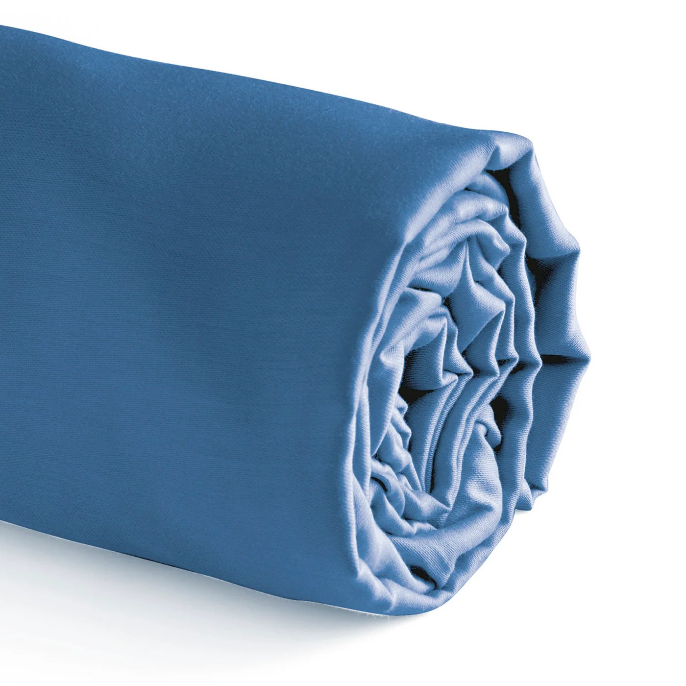 Drap-Housse Satin De Coton - Bleu - Uni - Image 2