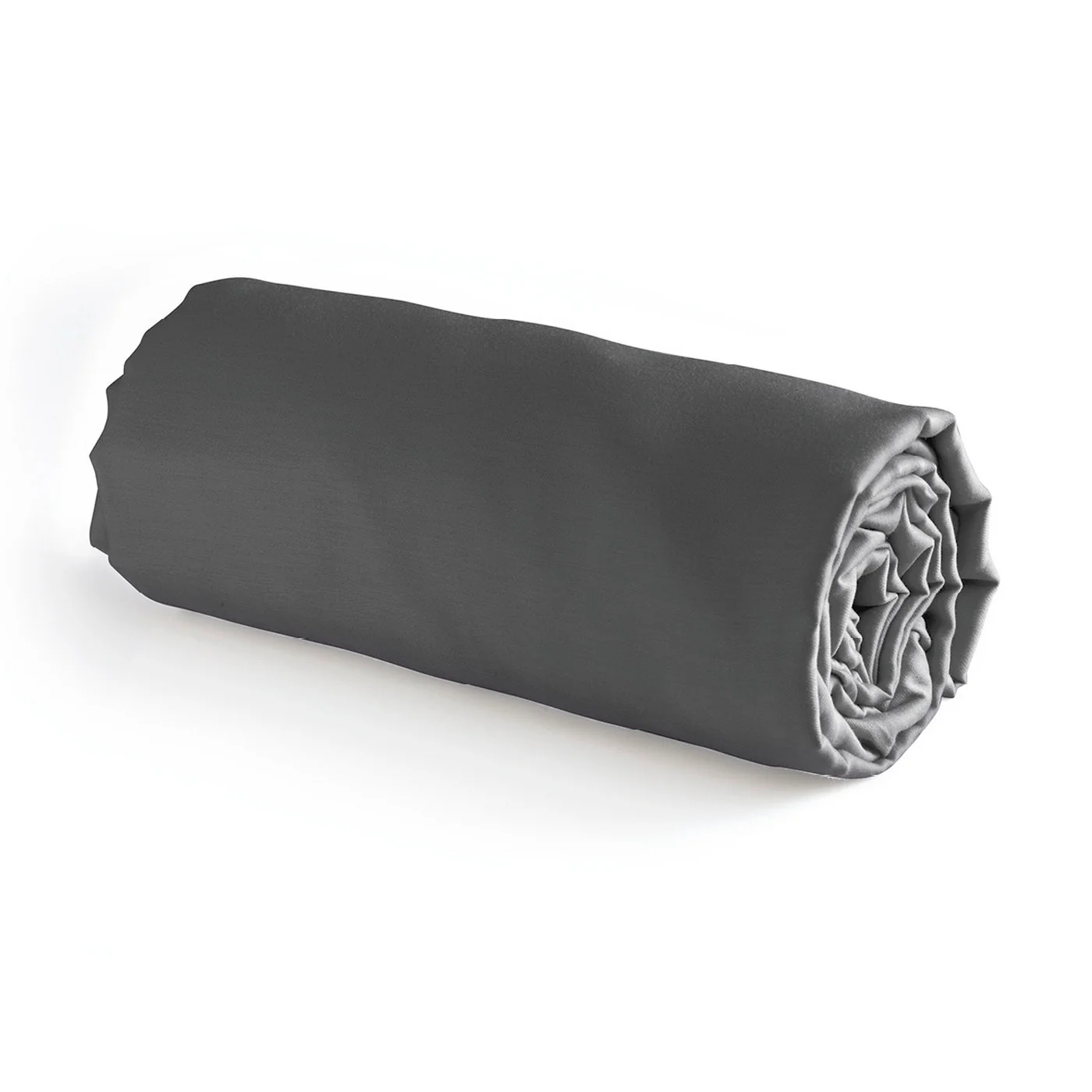Drap-Housse Satin De Coton - Gris Foncé - Uni - Image 4