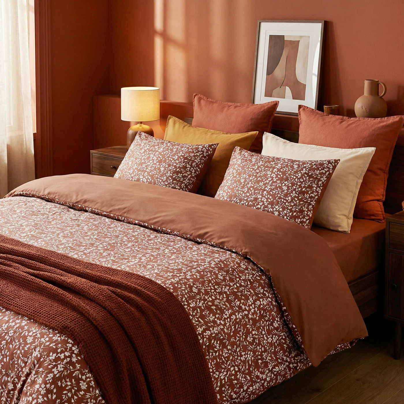 Drap-Housse Satin De Coton - Terracotta 01 - Uni - Image 2