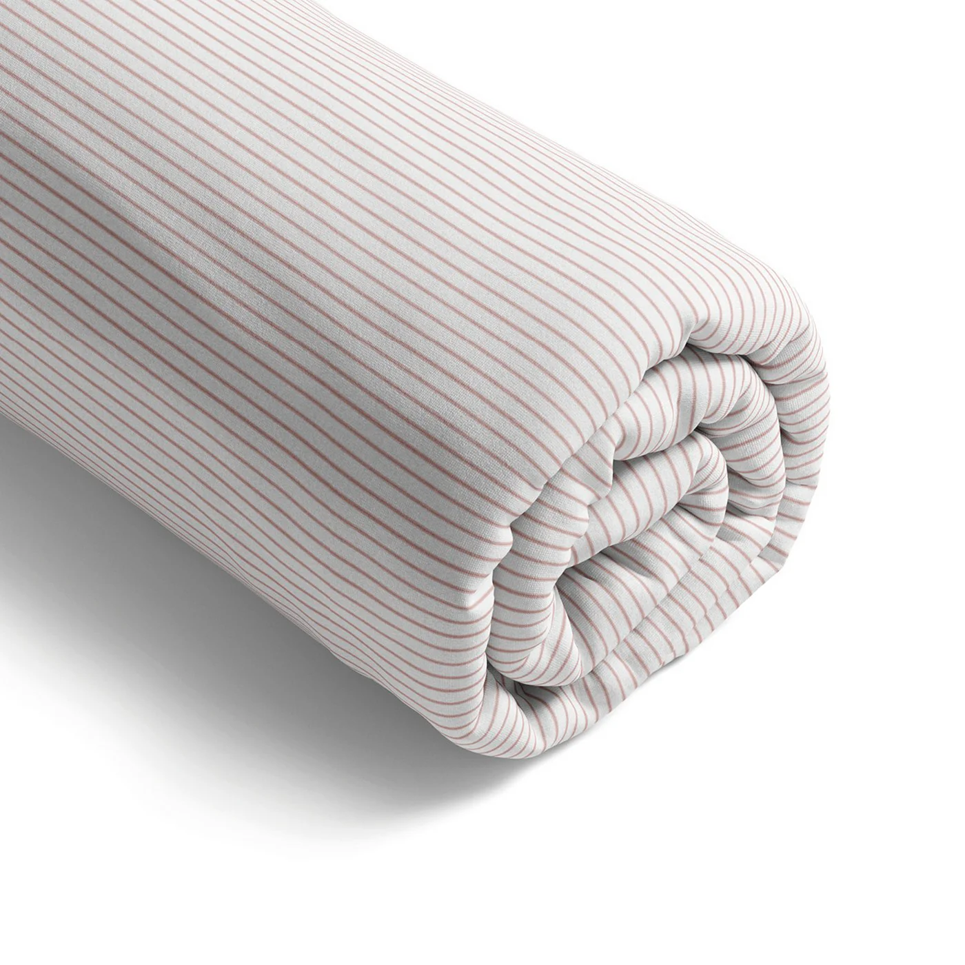 Drap-Housse Satin De Coton - Vieux Rose - Fines Rayures - Image 5
