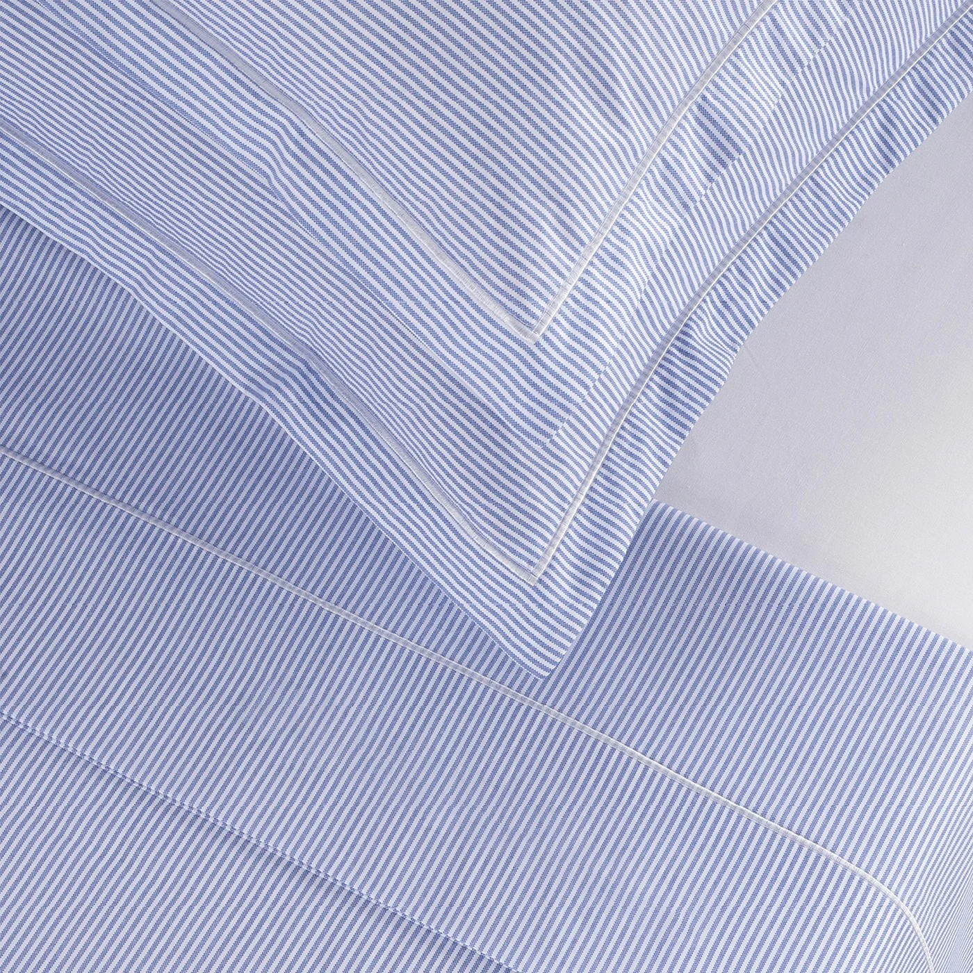 Drap Plat Coton Percale - Bleu Clair - Nantes - Image 4