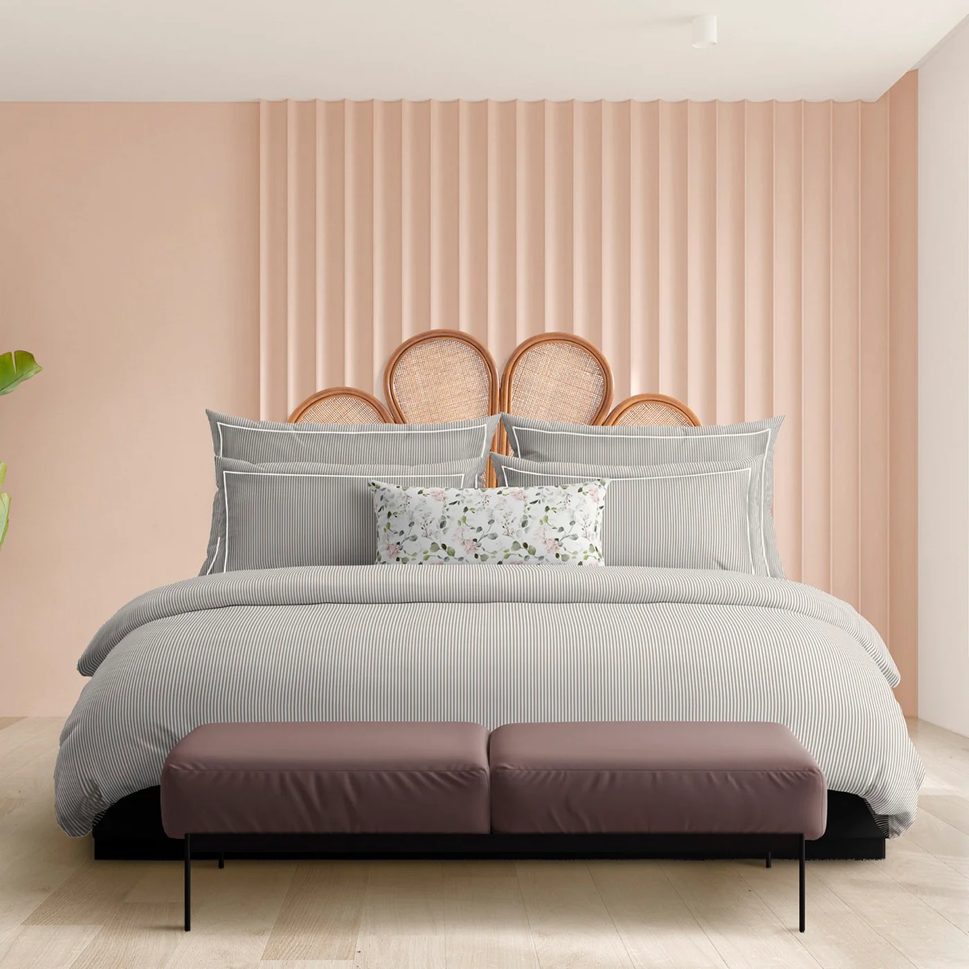 Drap Plat Coton Percale - Taupe - Nantes - Image 2