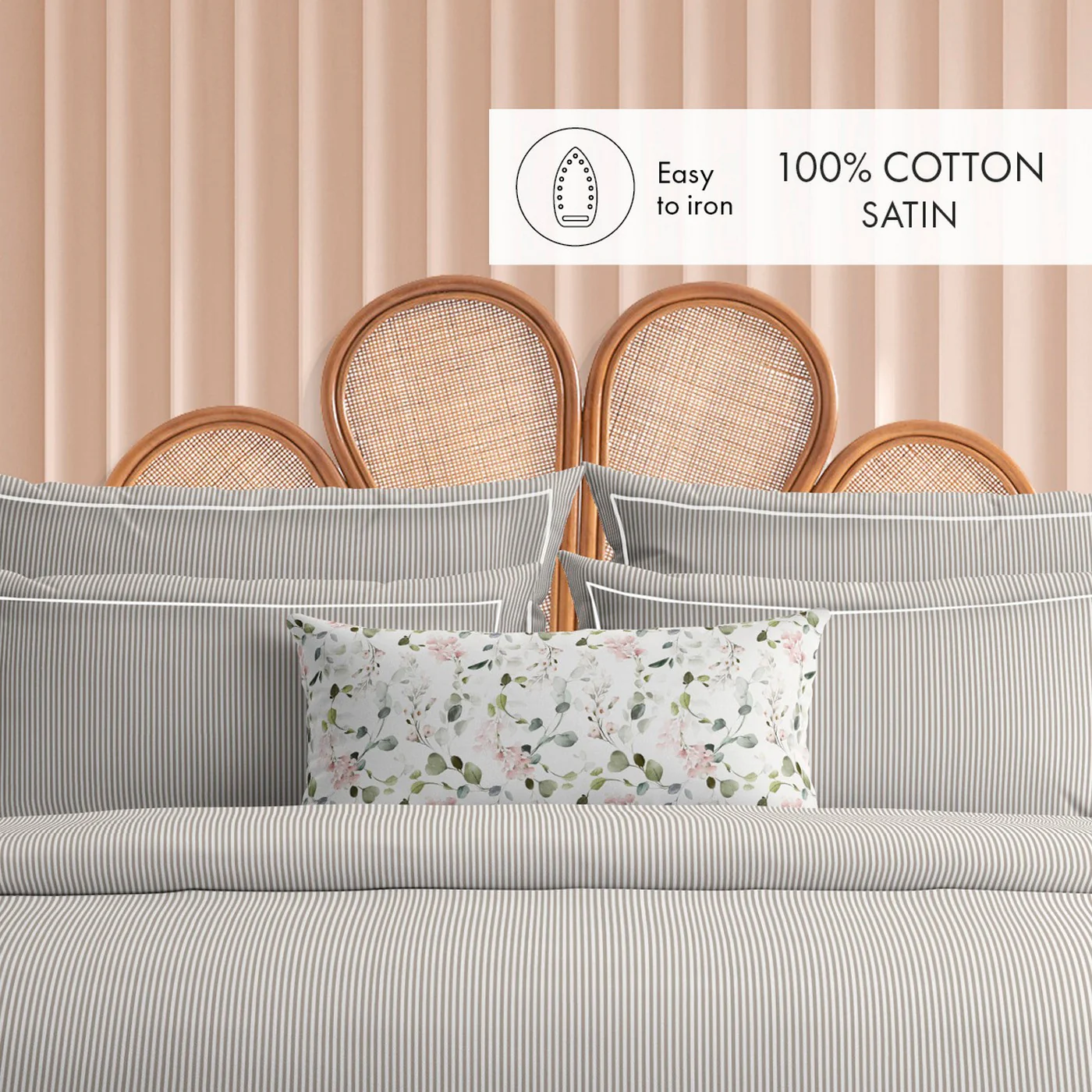Drap Plat Coton Percale - Taupe - Nantes - Image 3