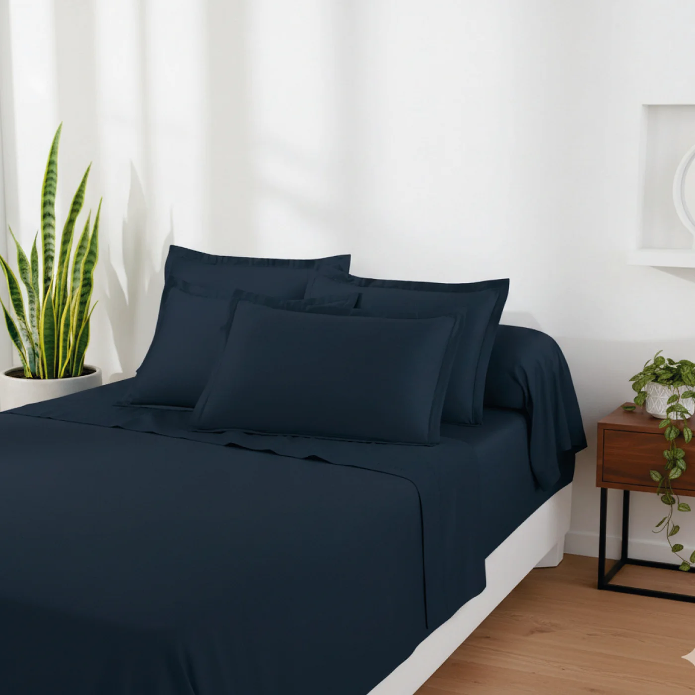 Drap Plat Satin De Coton - Bleu 11 - Uni 1 Baratta - Image 4
