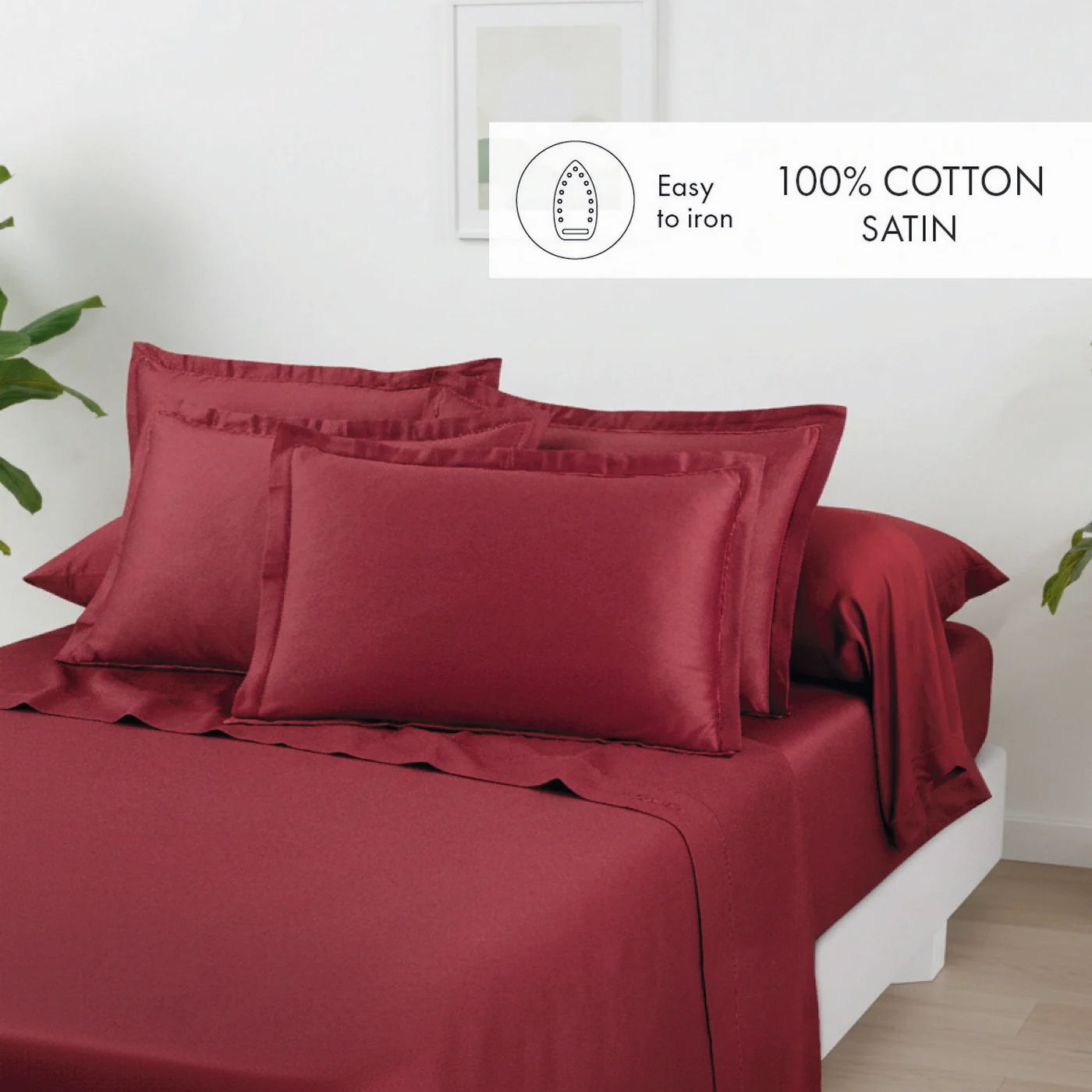 Drap Plat Satin De Coton - Bordeaux 01 - Uni 1 Baratta - Image 3