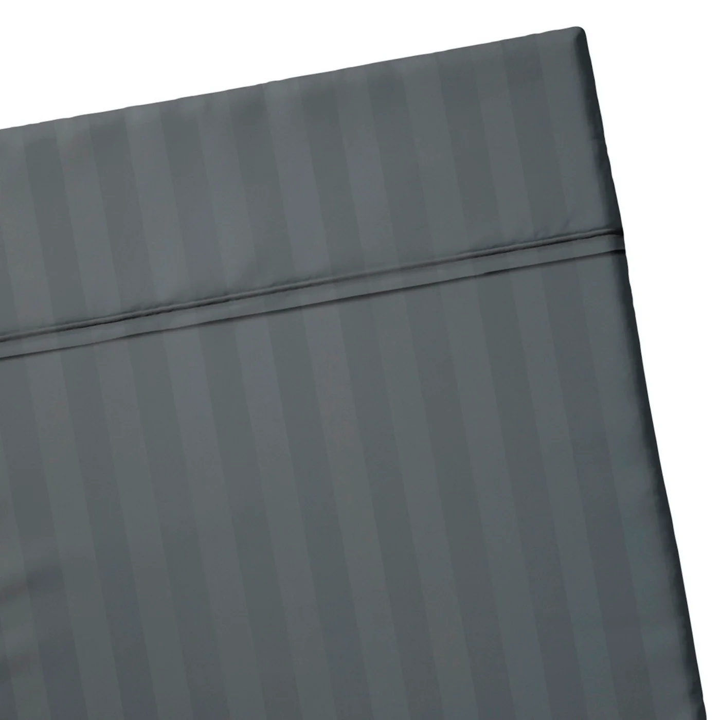 Drap Plat Satin De Coton Dobby Stripe - Gris Foncé - Dobby Stripe Woven - Image 2