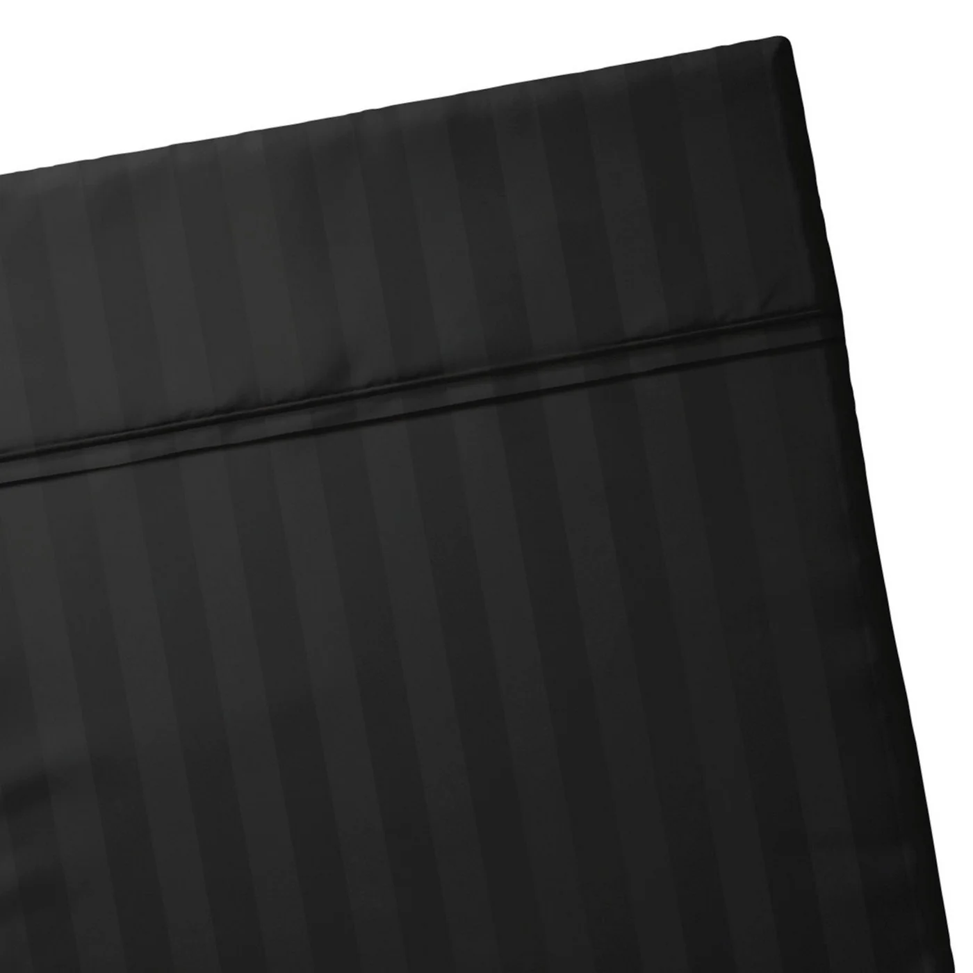 Drap Plat Satin De Coton Dobby Stripe - Noir - Dobby Stripe Woven - Image 4