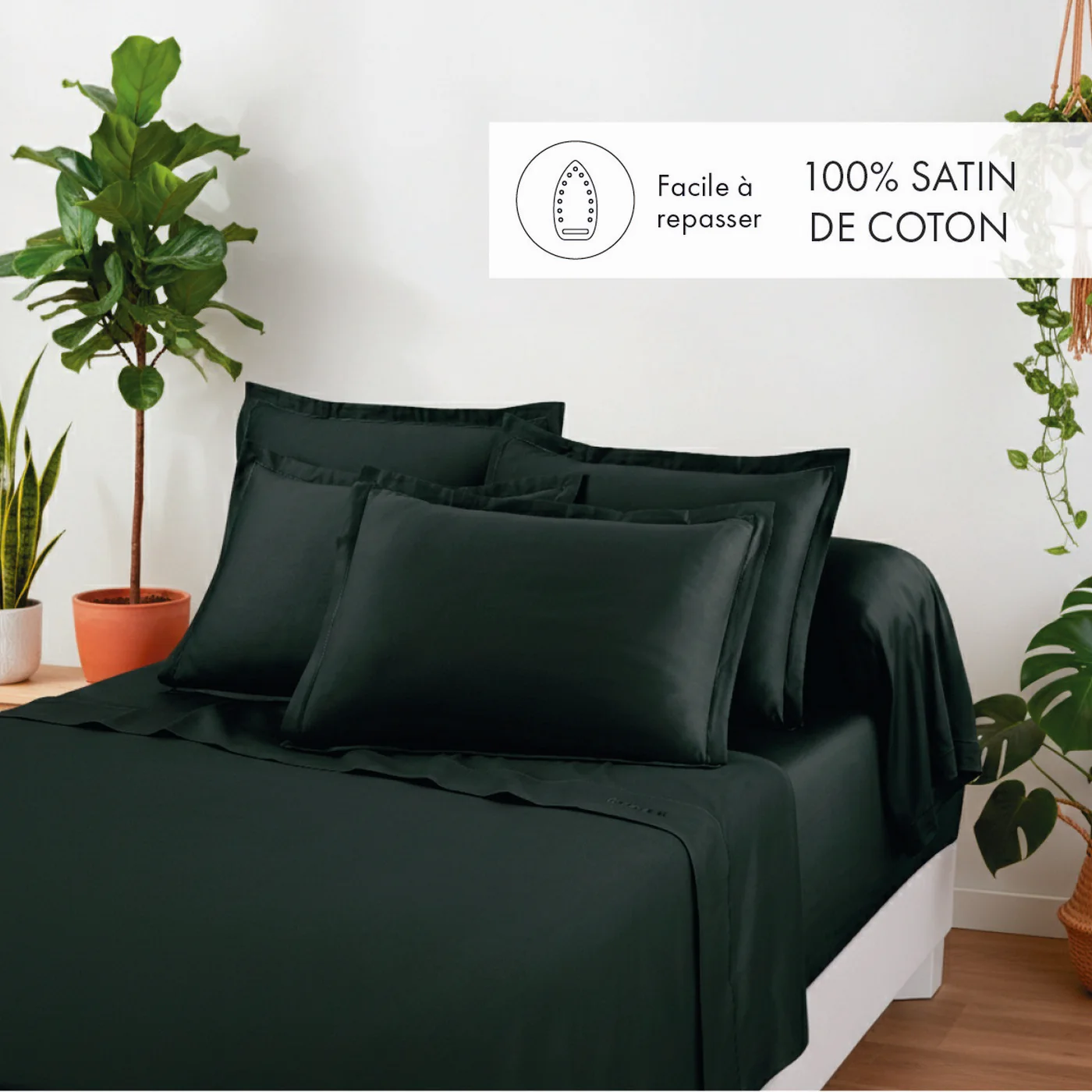 Drap Plat Satin De Coton - Gris 03 - Uni 1 Baratta - Image 2