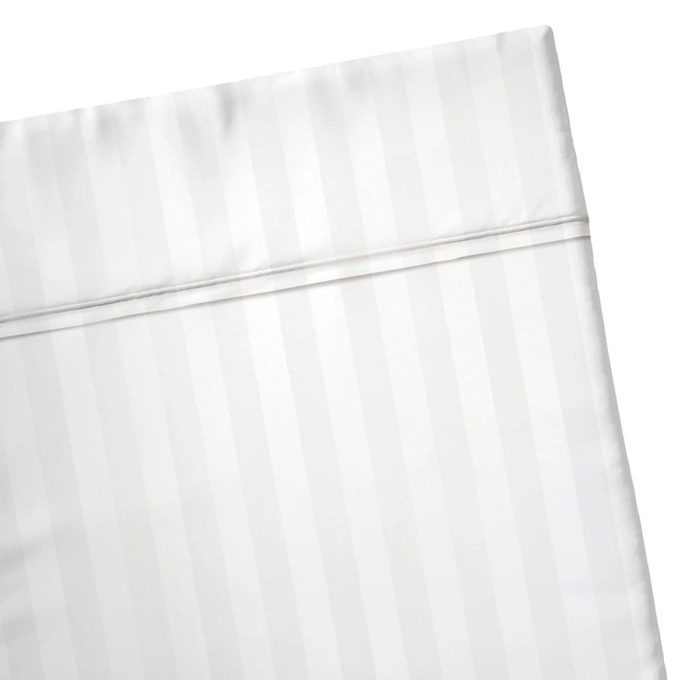 Drap Plat Satin De Coton Rayure Tissé Dobby - Blanc - Dobby Stripe Woven - Image 4