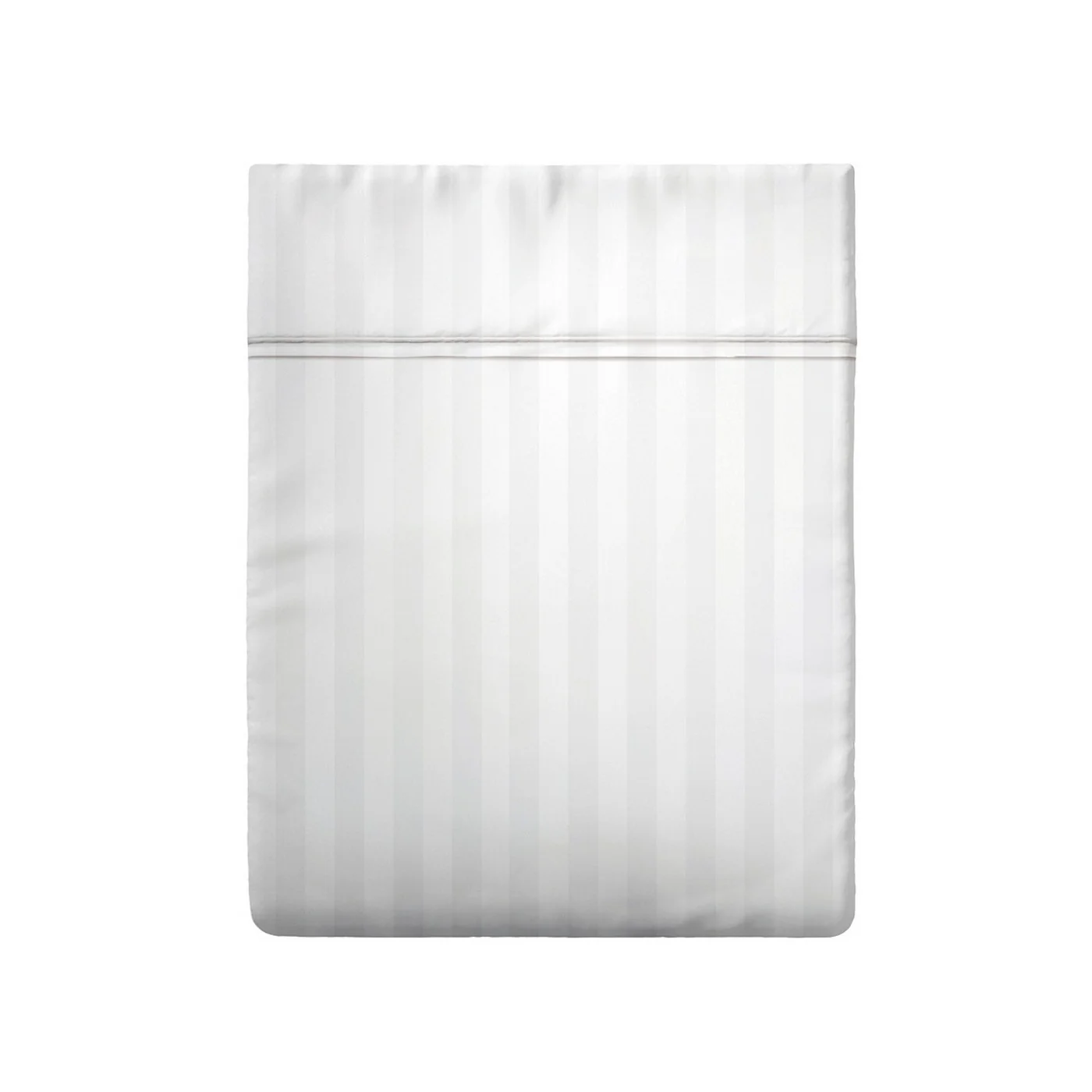 Drap Plat Satin De Coton Rayure Tissé Dobby - Blanc - Dobby Stripe Woven - Image 5
