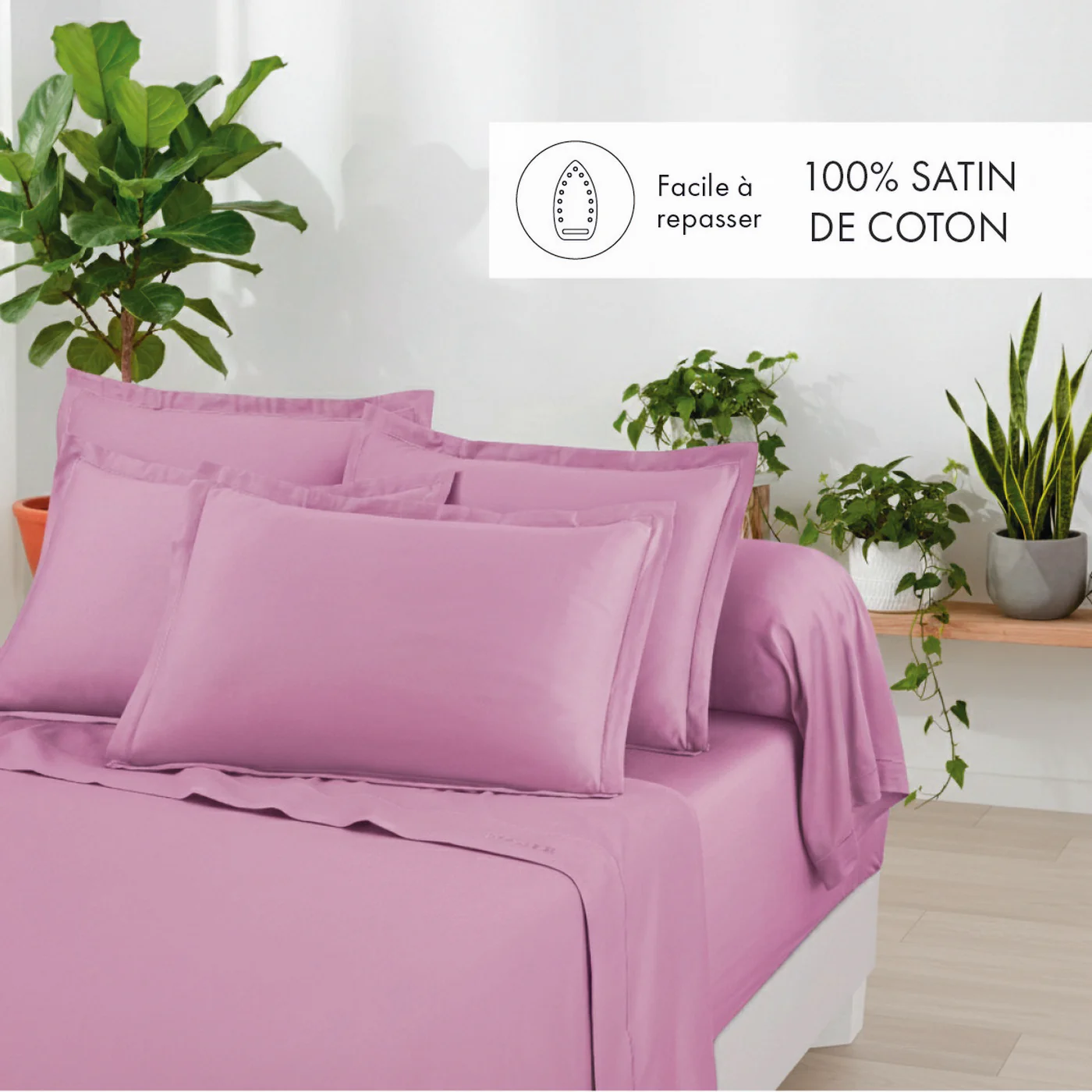 Drap Plat Satin De Coton - Rose 03 - Uni 1 Baratta - Image 2