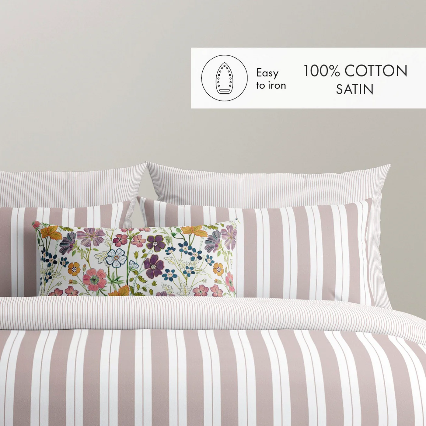 Drap Plat Satin De Coton - Vieux Rose - Noémie - Image 4