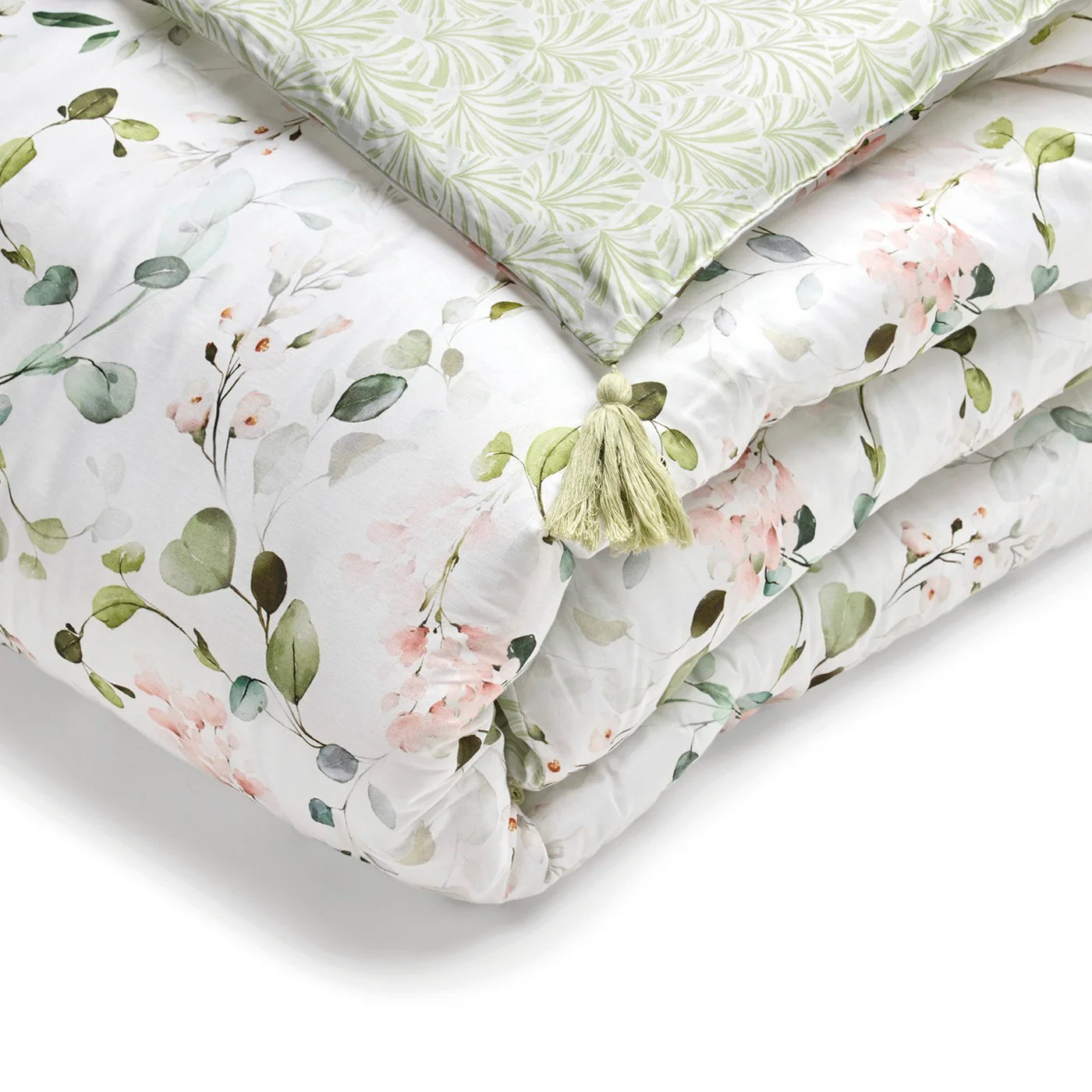 Édredon Avec Glands - Blanc - Eclat D'Eucalyptus - Image 4