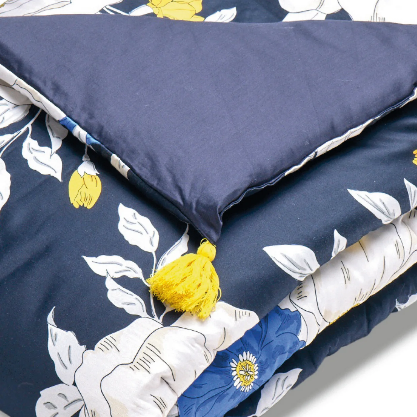 Édredon Avec Glands - Bleu Foncé - Nuit Fleurie - Image 4